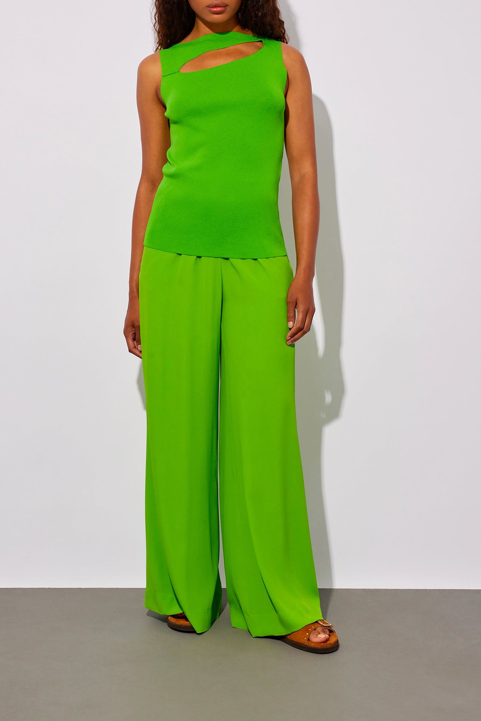 PANTALONE A PALAZZO IN CREPE DE CHINE