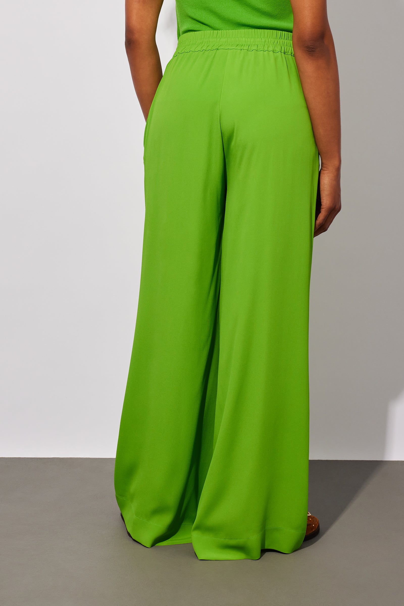 PANTALONE A PALAZZO IN CREPE DE CHINE