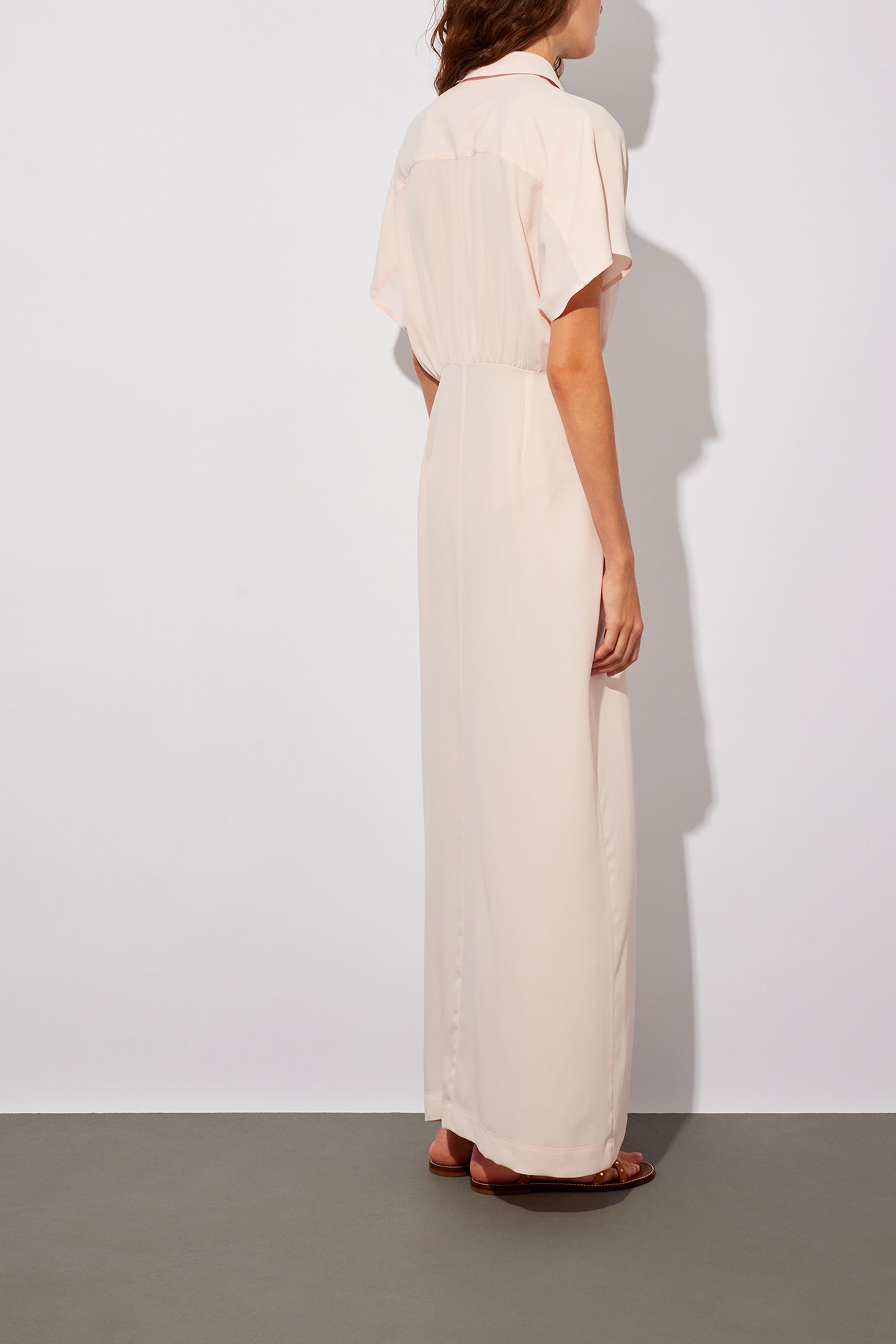 CREPE DE CHINE DRESS WITH RUFFLES