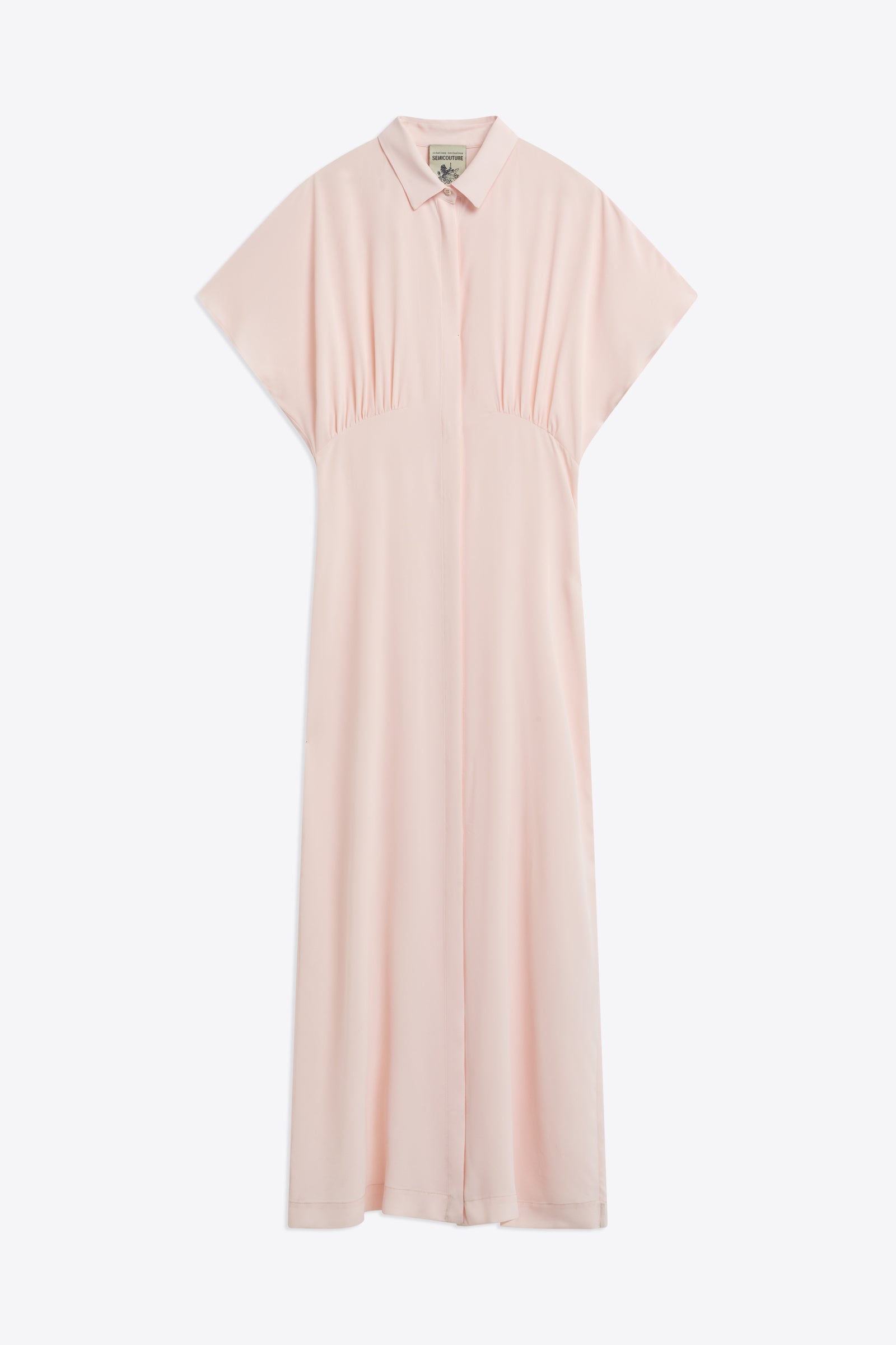 CREPE DE CHINE DRESS WITH RUFFLES