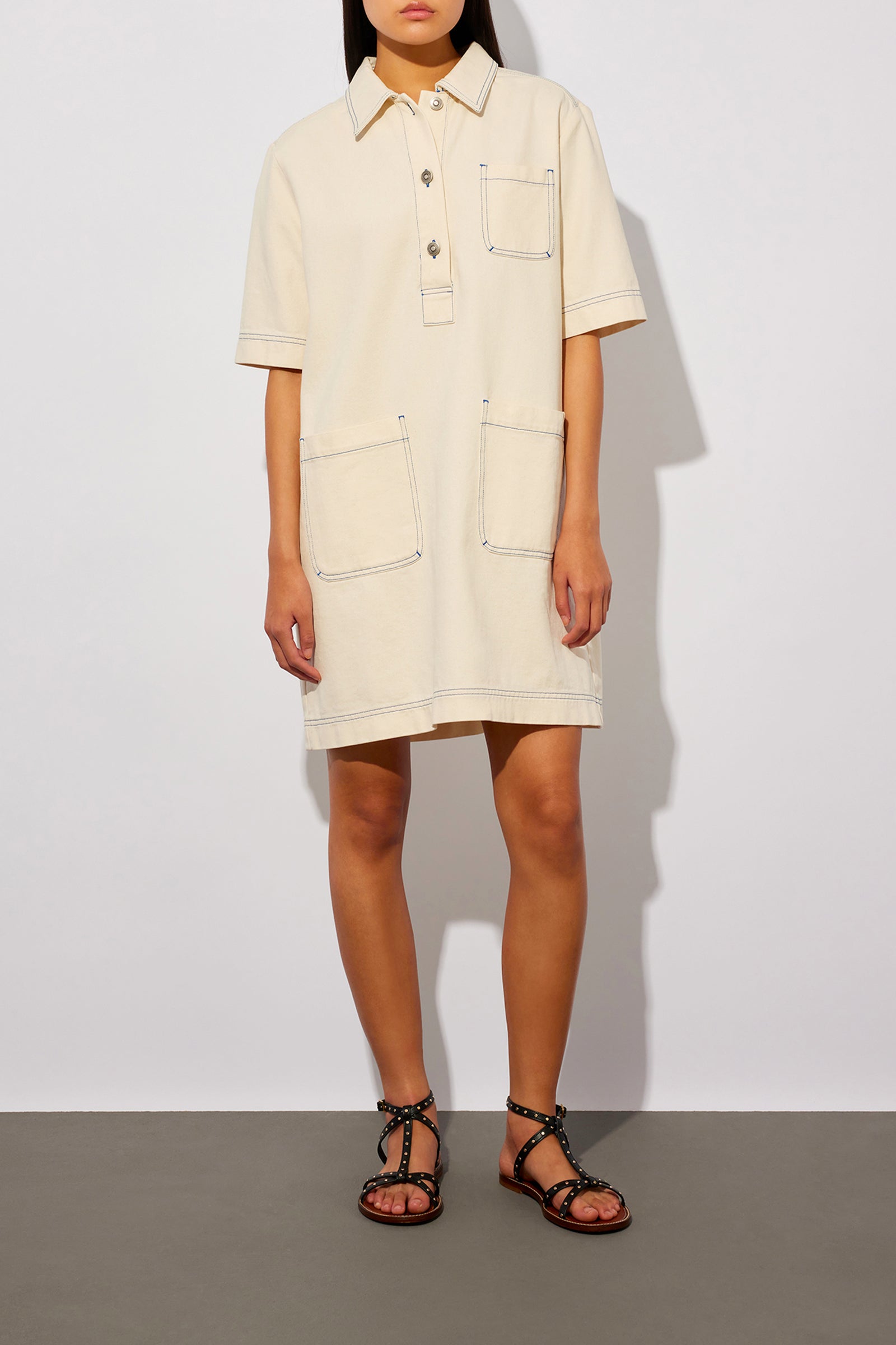 WHITE DENIM DRESS