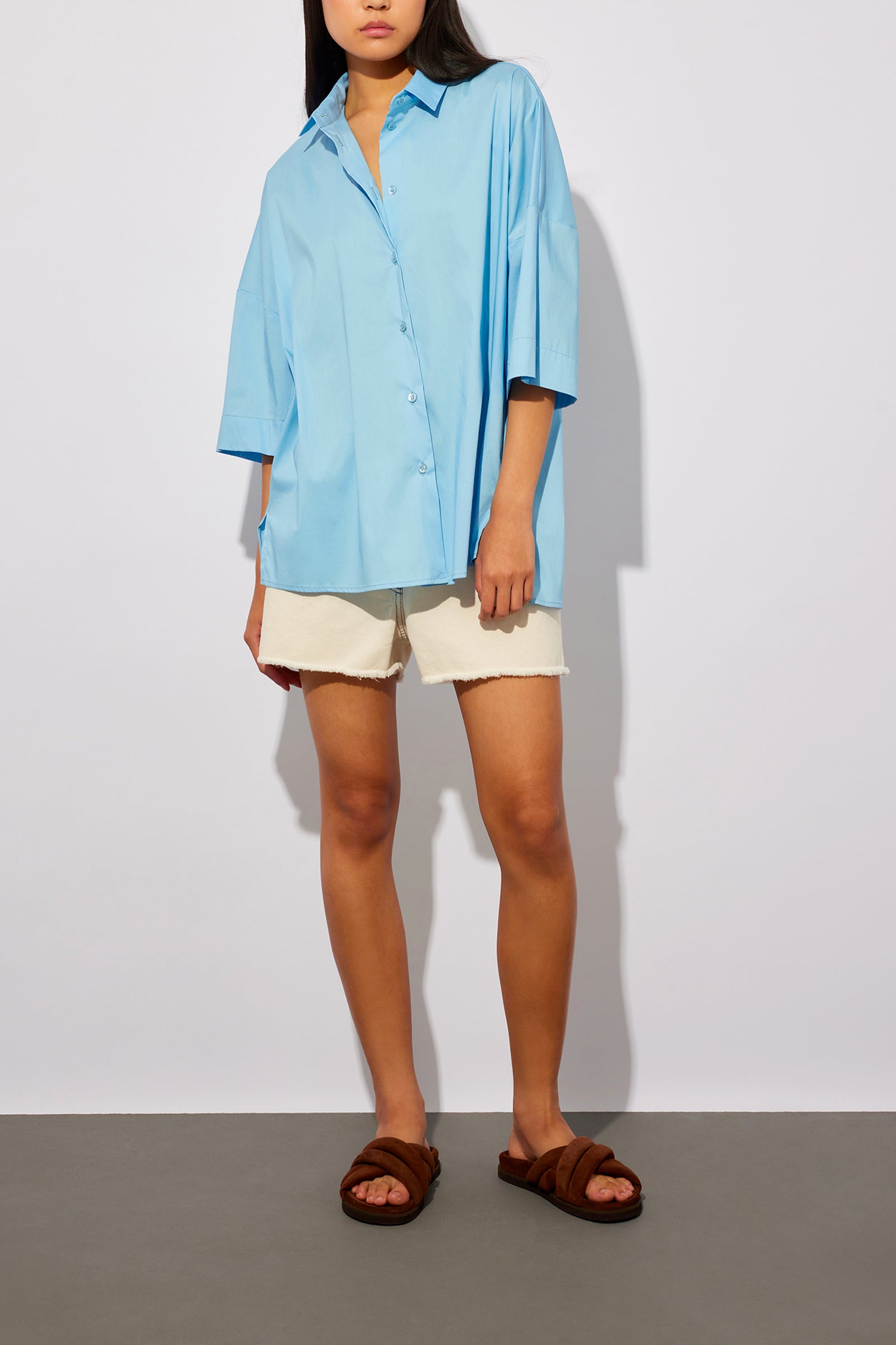 SHORTS IN DENIM BIANCO