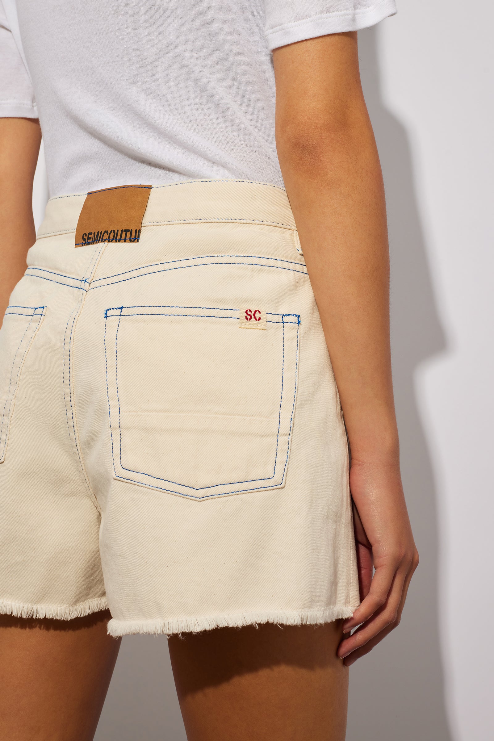 SHORTS IN DENIM BIANCO