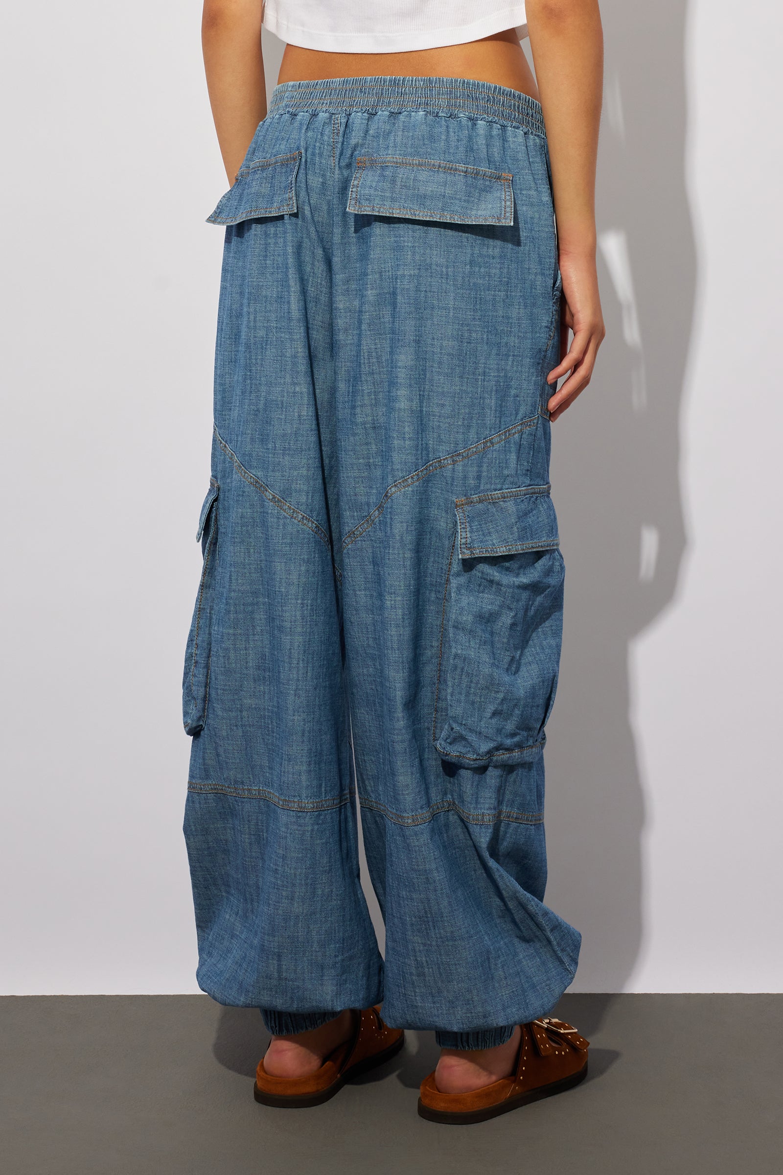 CHAMBRAY TROUSERS