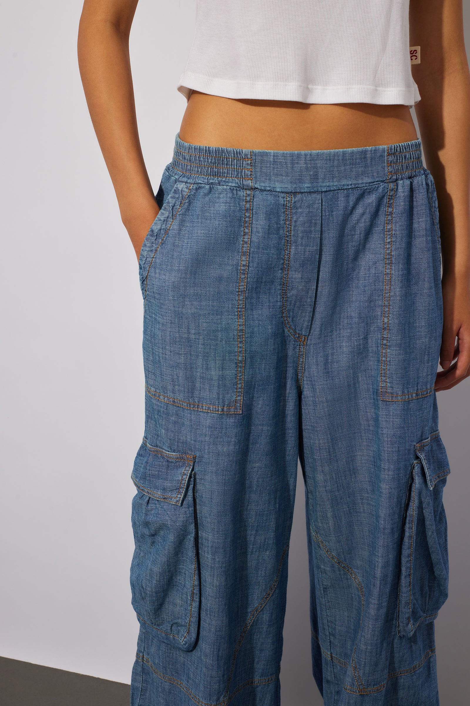 CHAMBRAY TROUSERS