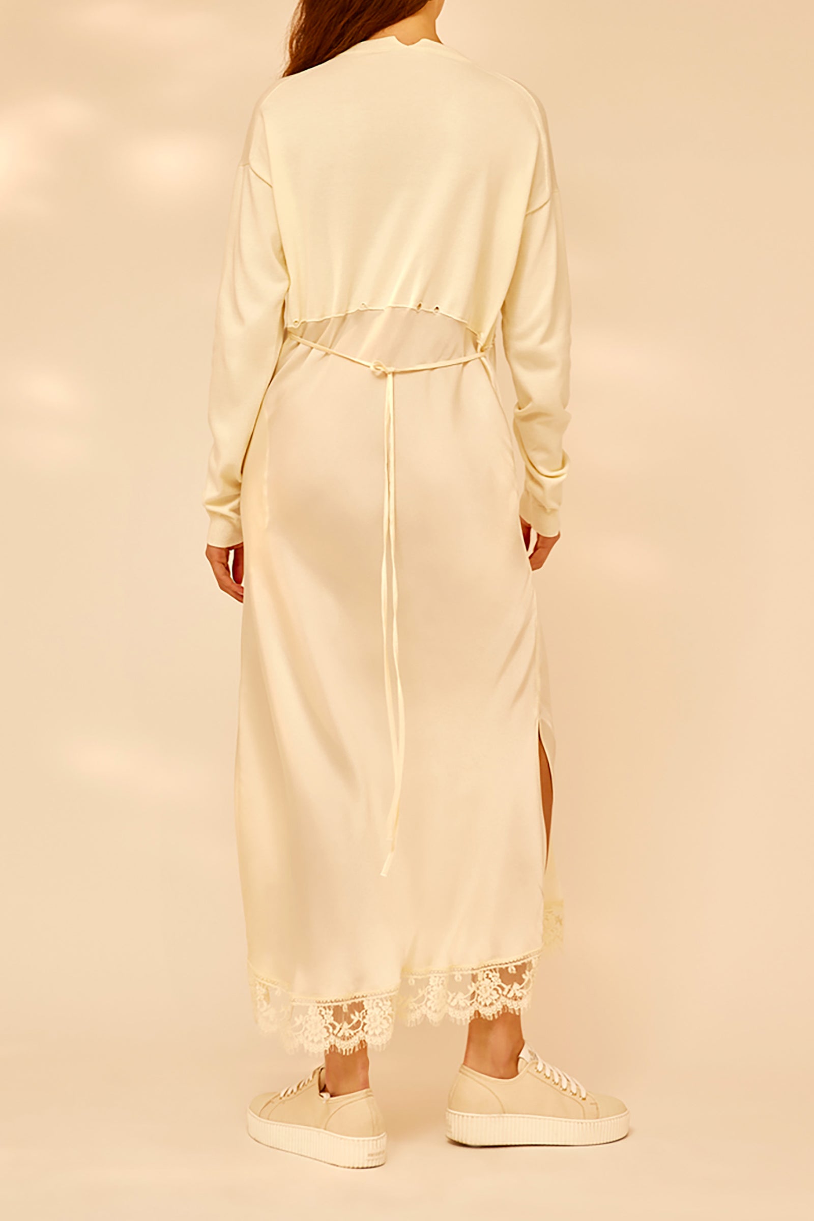 COTTON AND LIGHT SATIN PRINTED DRESS