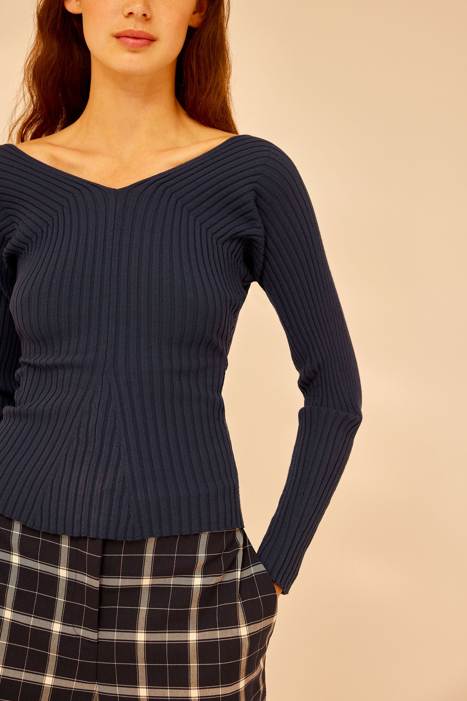 VISCOSE RIBBED SWEATER