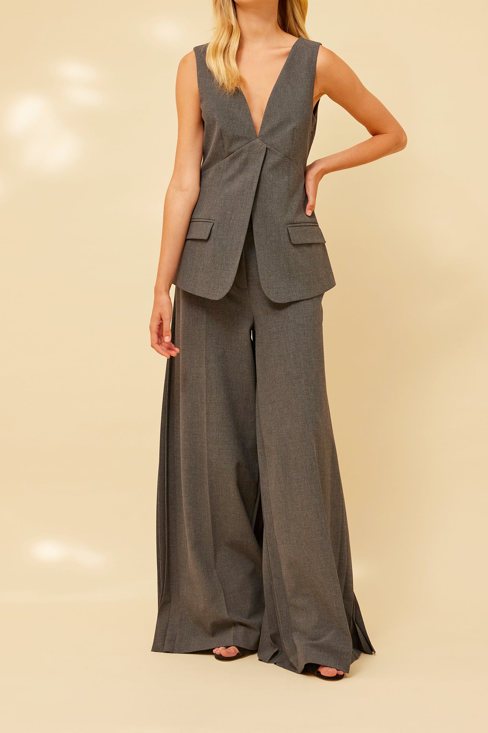 PALAZZO TROUSERS WITH PLEATS