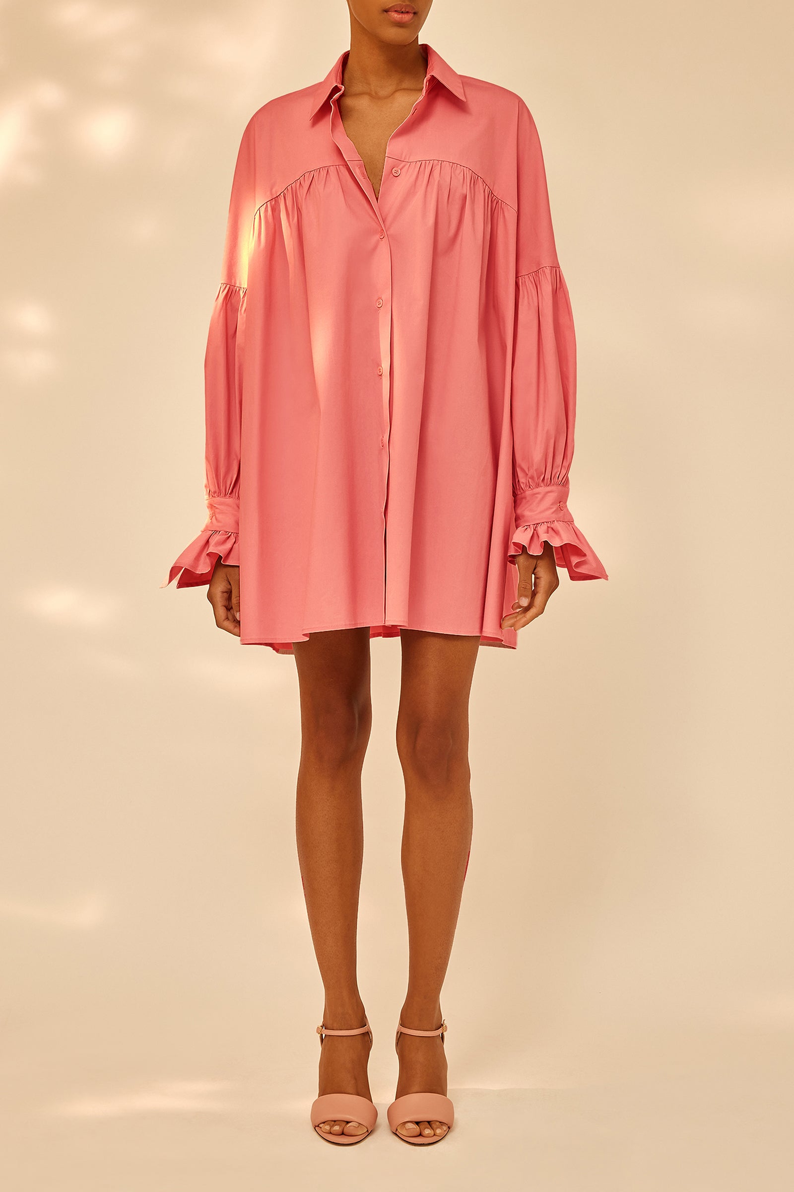 POPLIN SHIRT WITH GATHERING