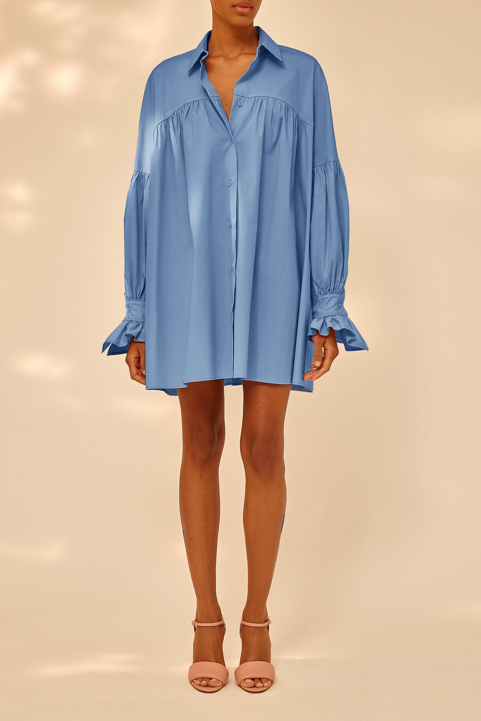 POPLIN SHIRT WITH GATHERING