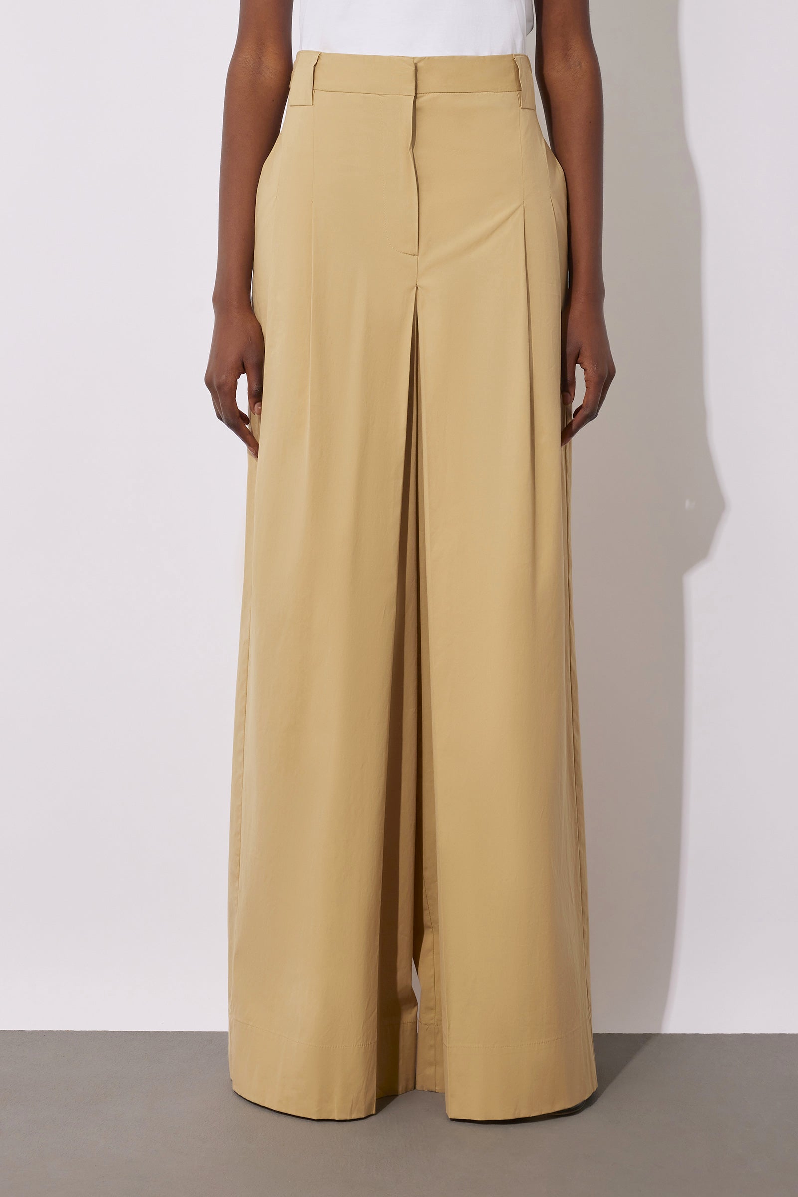 POPLIN PALAZZO TROUSERS