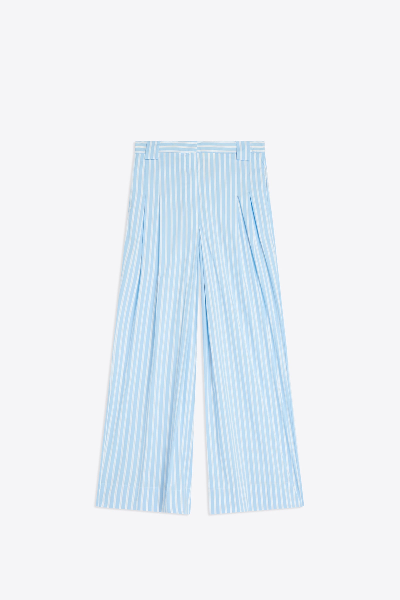 STRIPED POPLIN PALAZZO TROUSERS