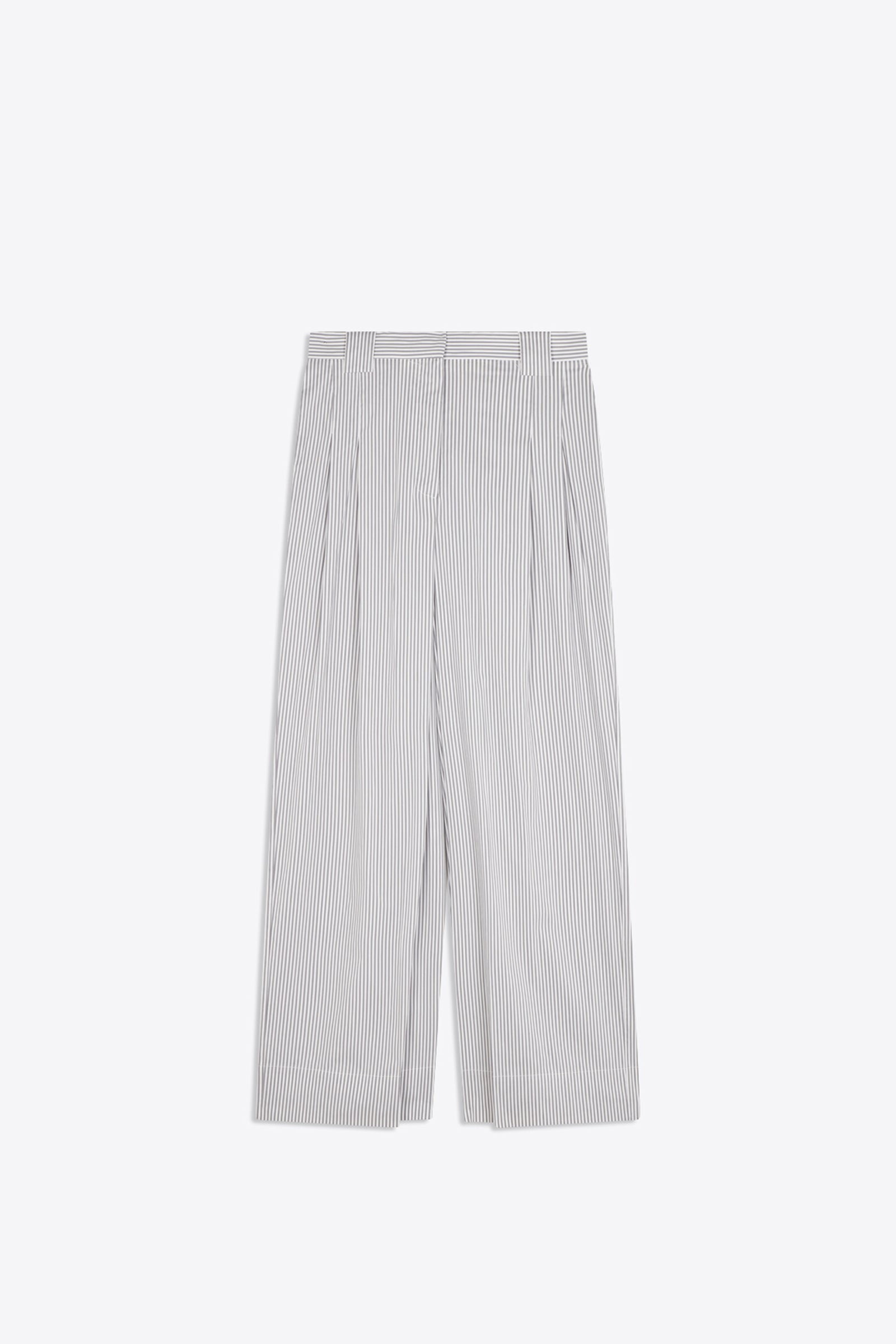 STRIPED POPLIN PALAZZO TROUSERS