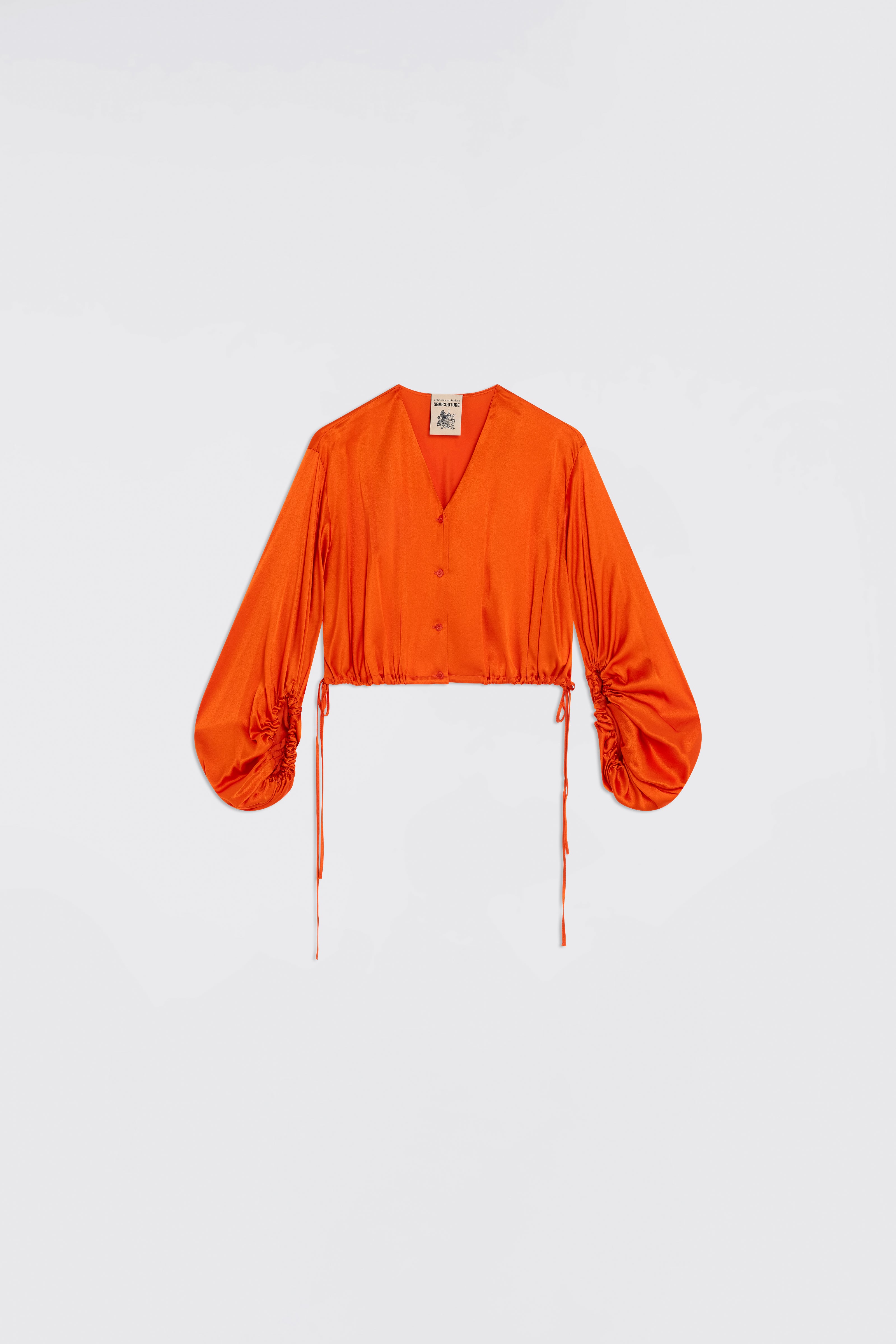 LIGHT SATIN CROPPED BLOUSE