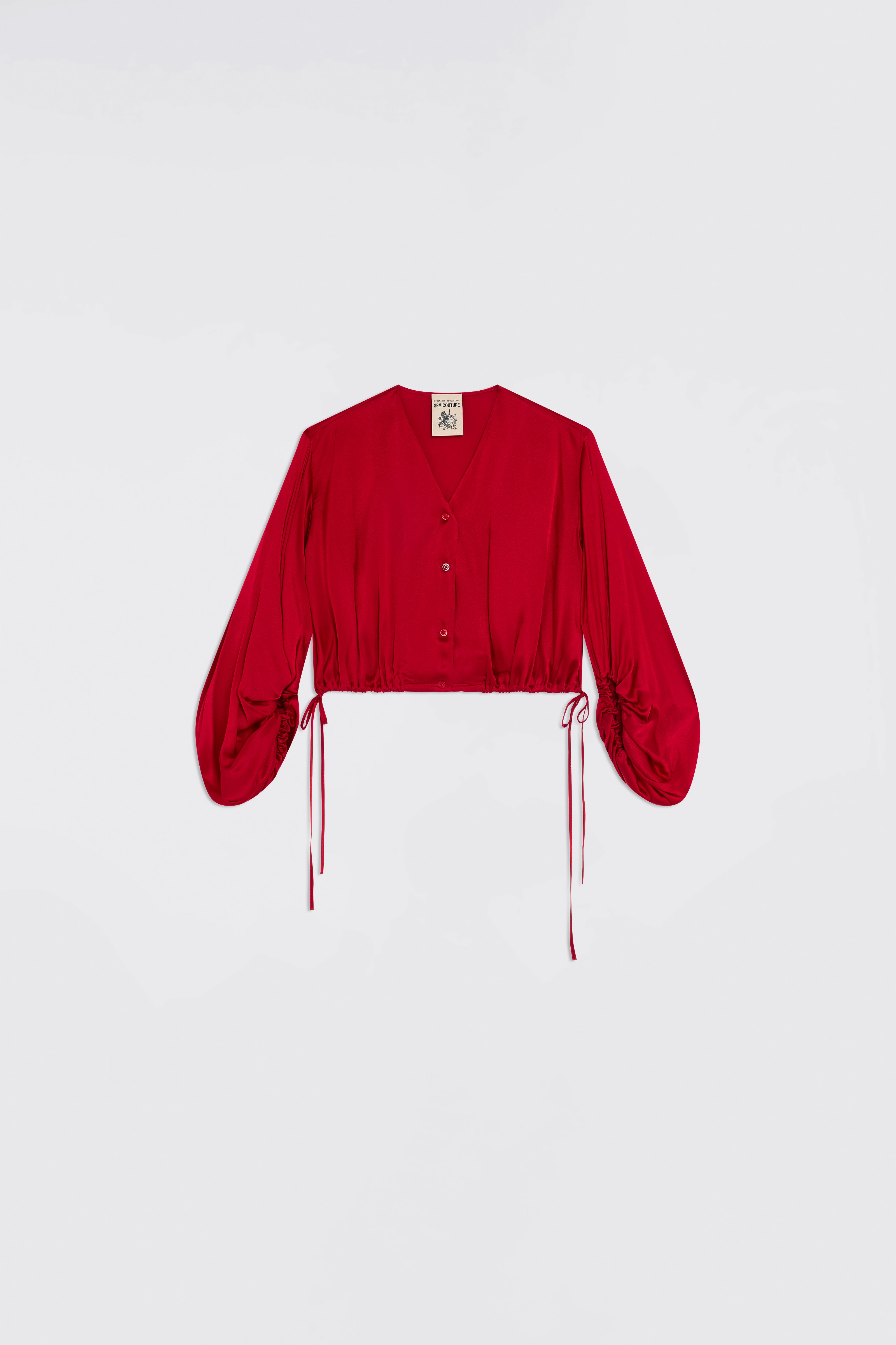 LIGHT SATIN CROPPED BLOUSE