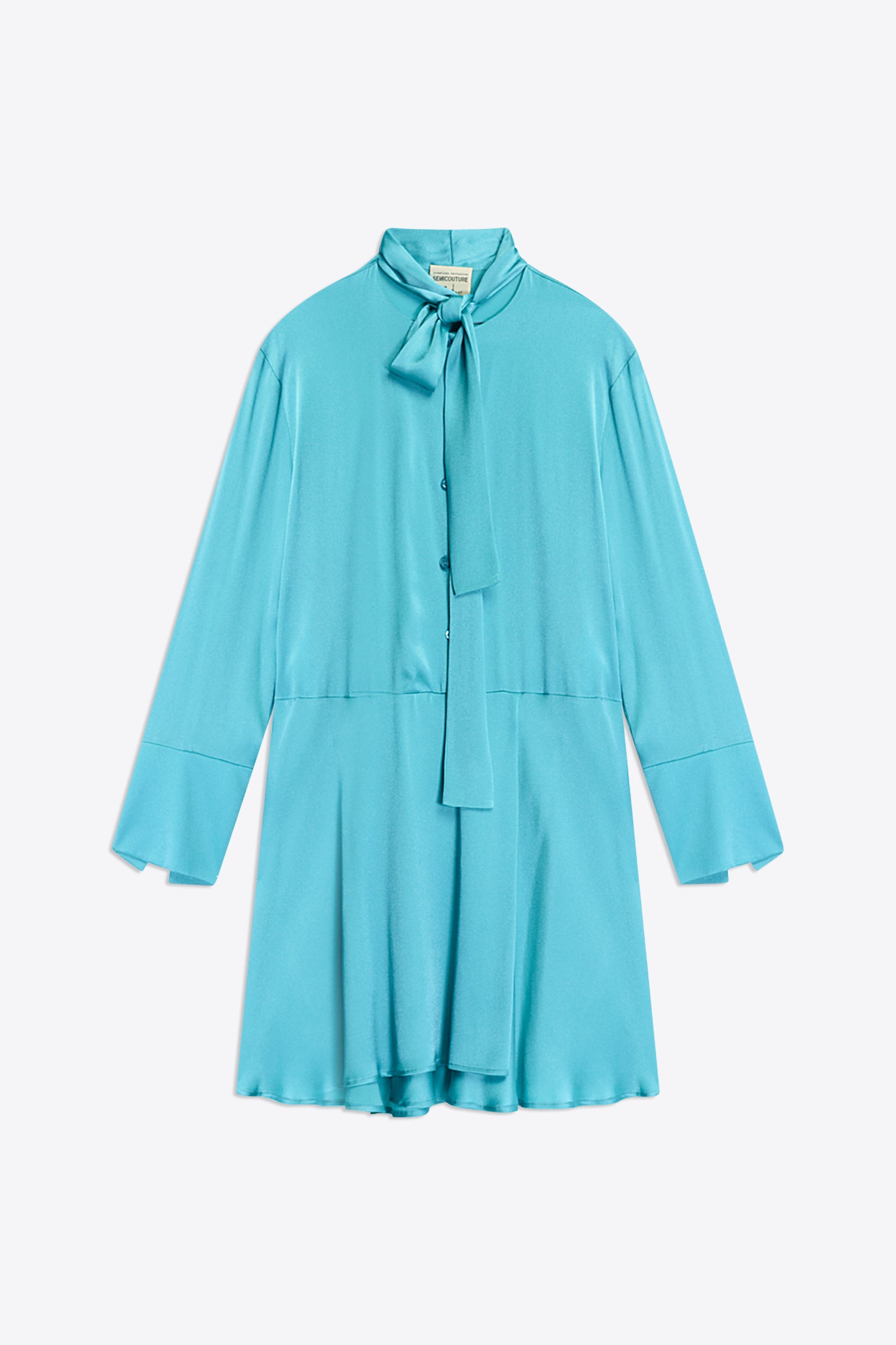 LIGHT SATIN DRESS WITH SCARF