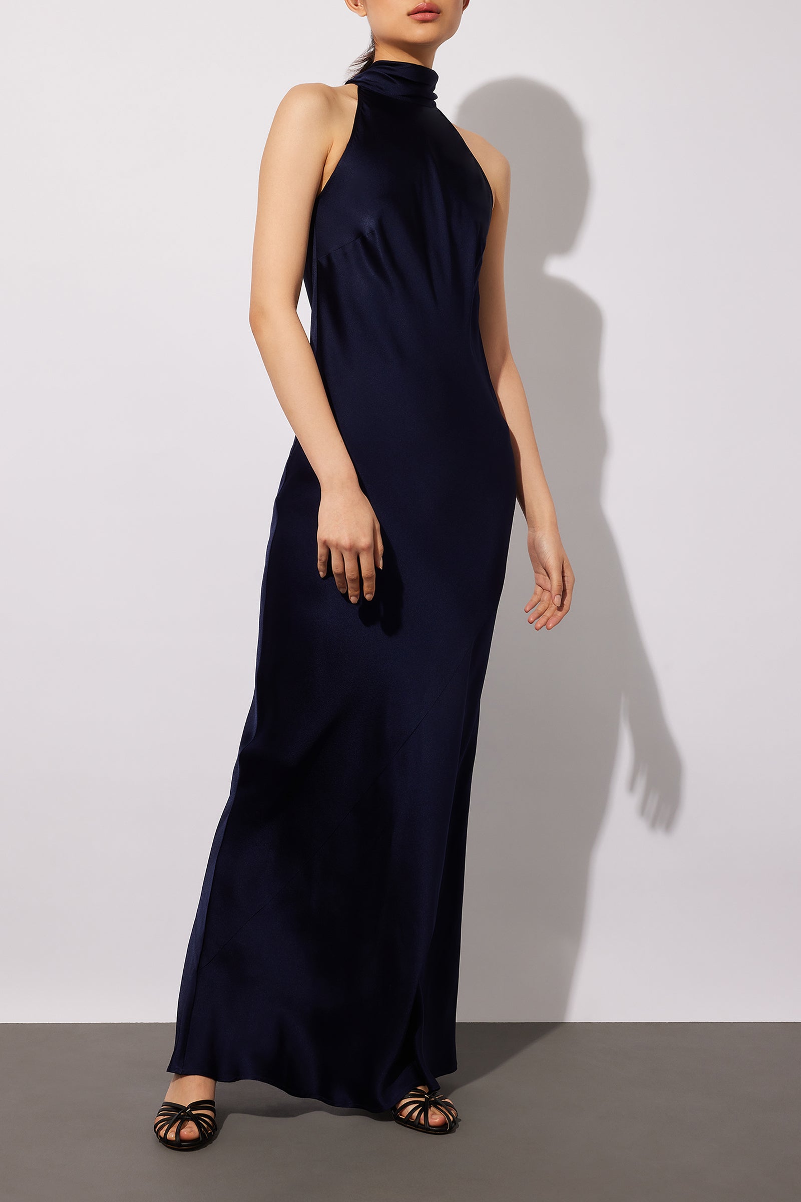LIGHT SATIN LONG DRESS