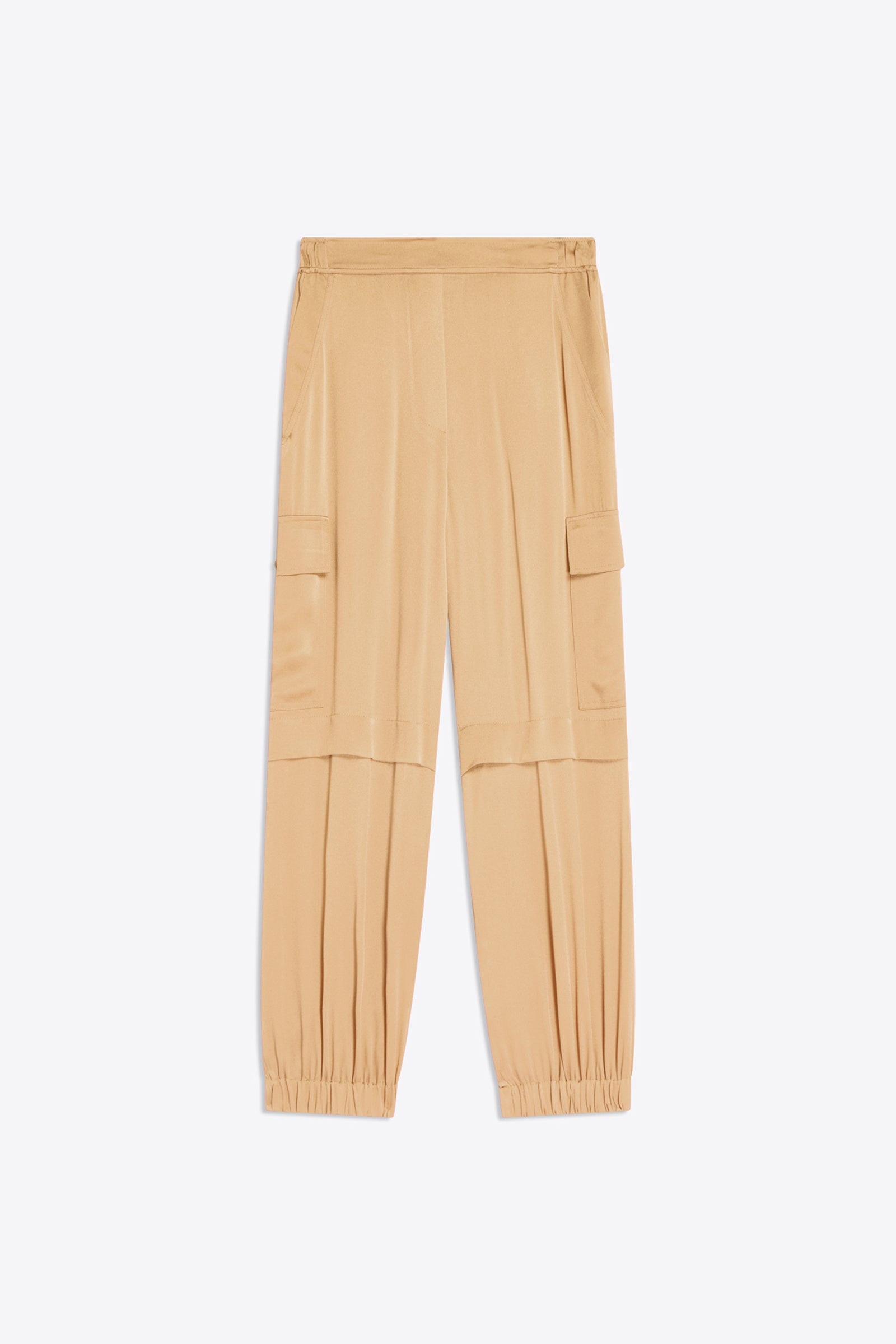 LIGHT SATIN CARGO TROUSERS
