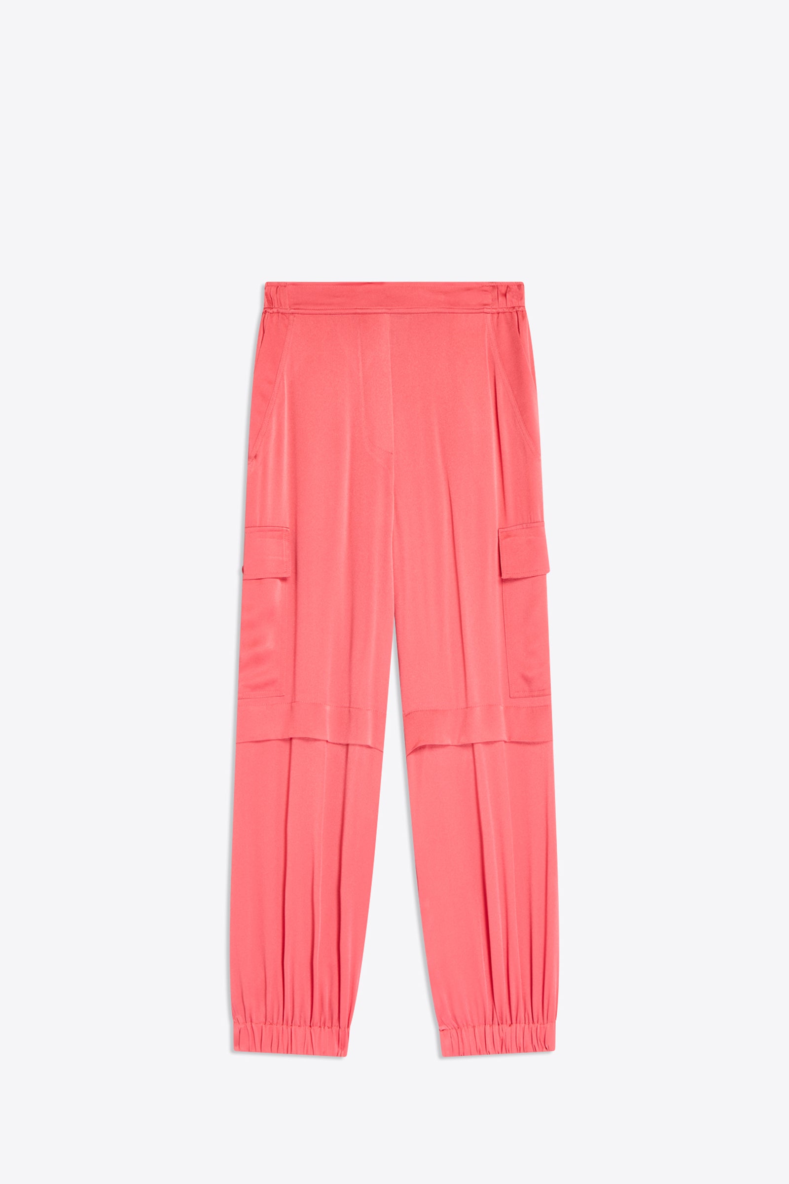 LIGHT SATIN CARGO TROUSERS