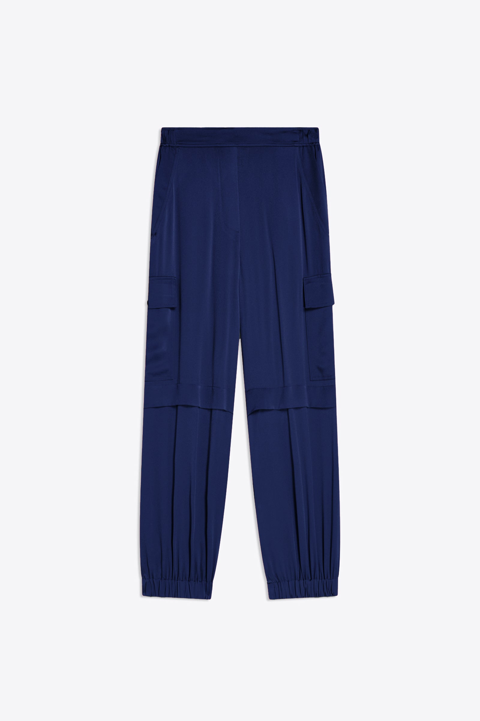 LIGHT SATIN CARGO TROUSERS