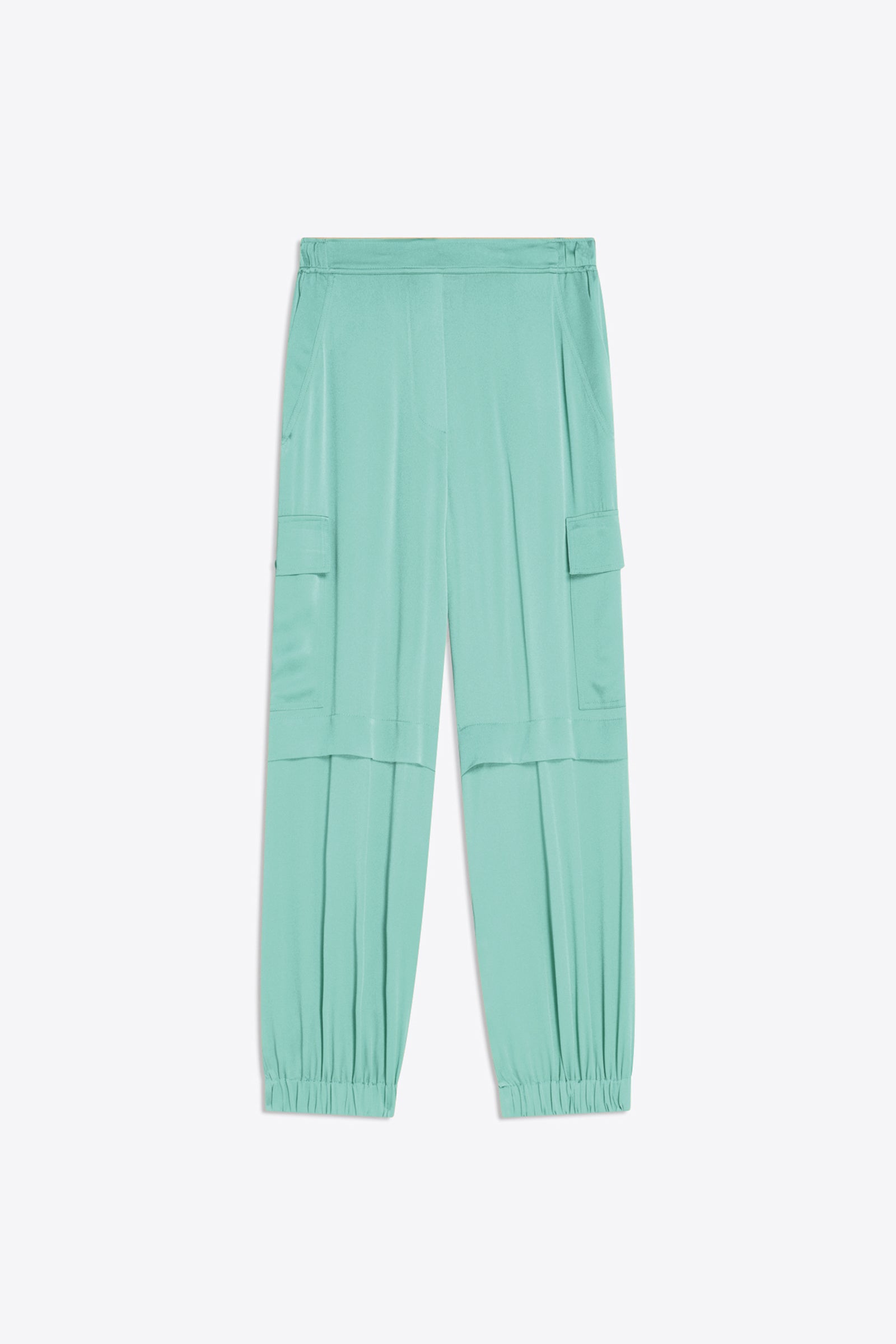 LIGHT SATIN CARGO TROUSERS