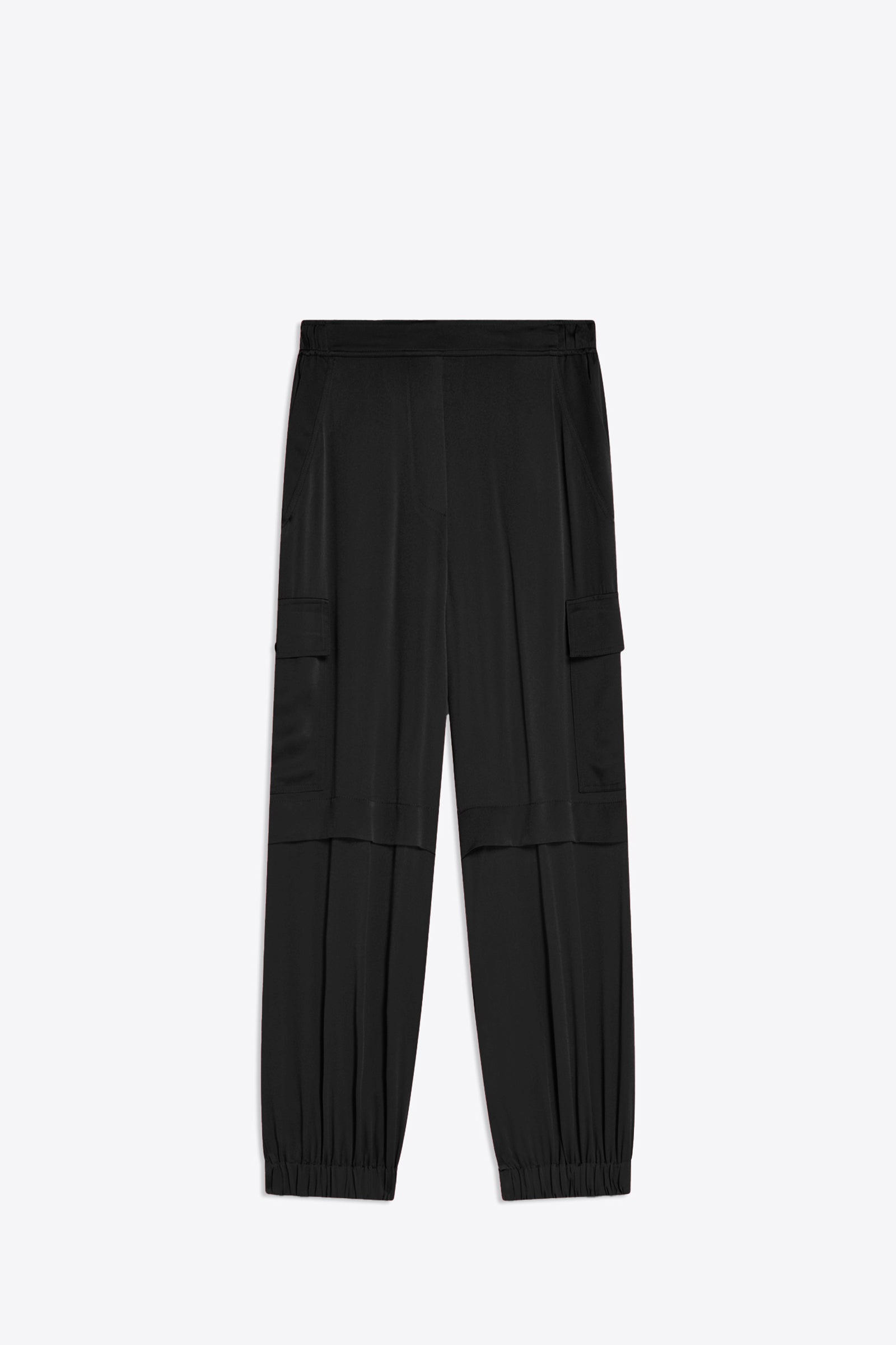 LIGHT SATIN CARGO TROUSERS