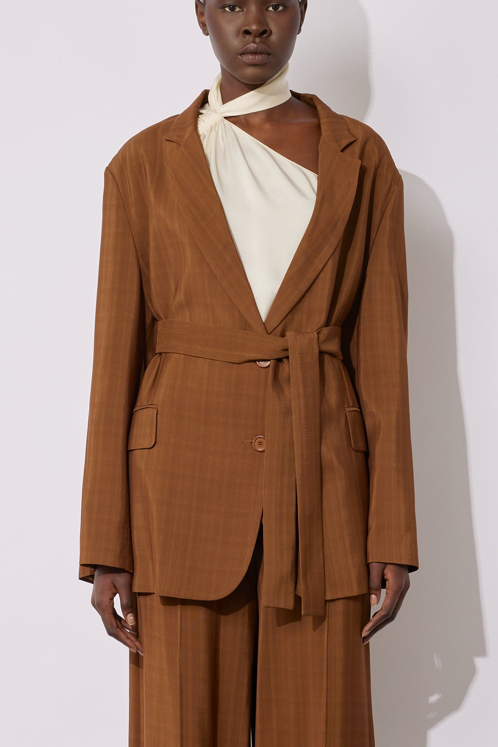 ARMOURED VISCOSE SASH JACKET