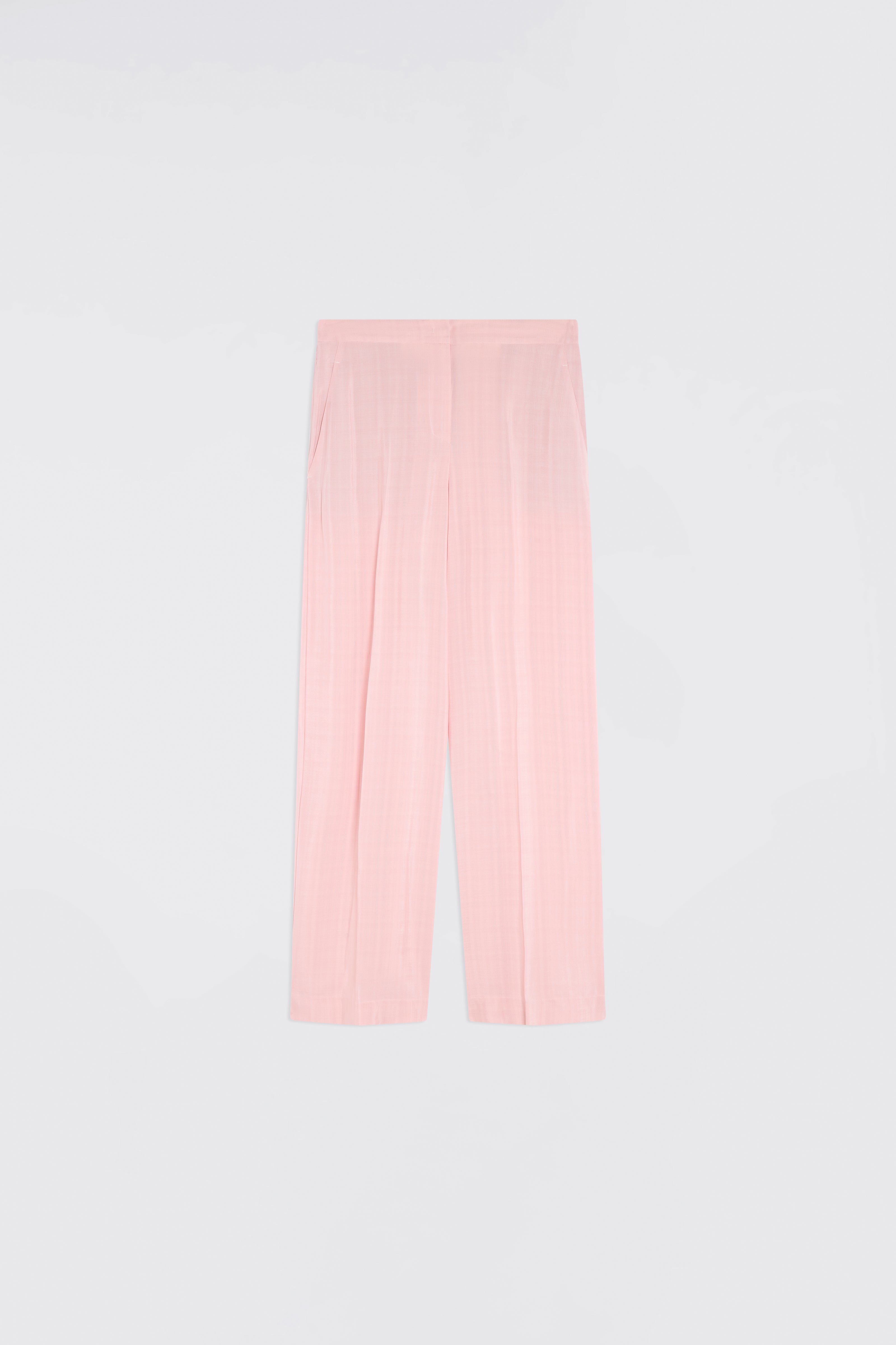 ARMOURED VISCOSE HIGH-WAISTED TROUSERS