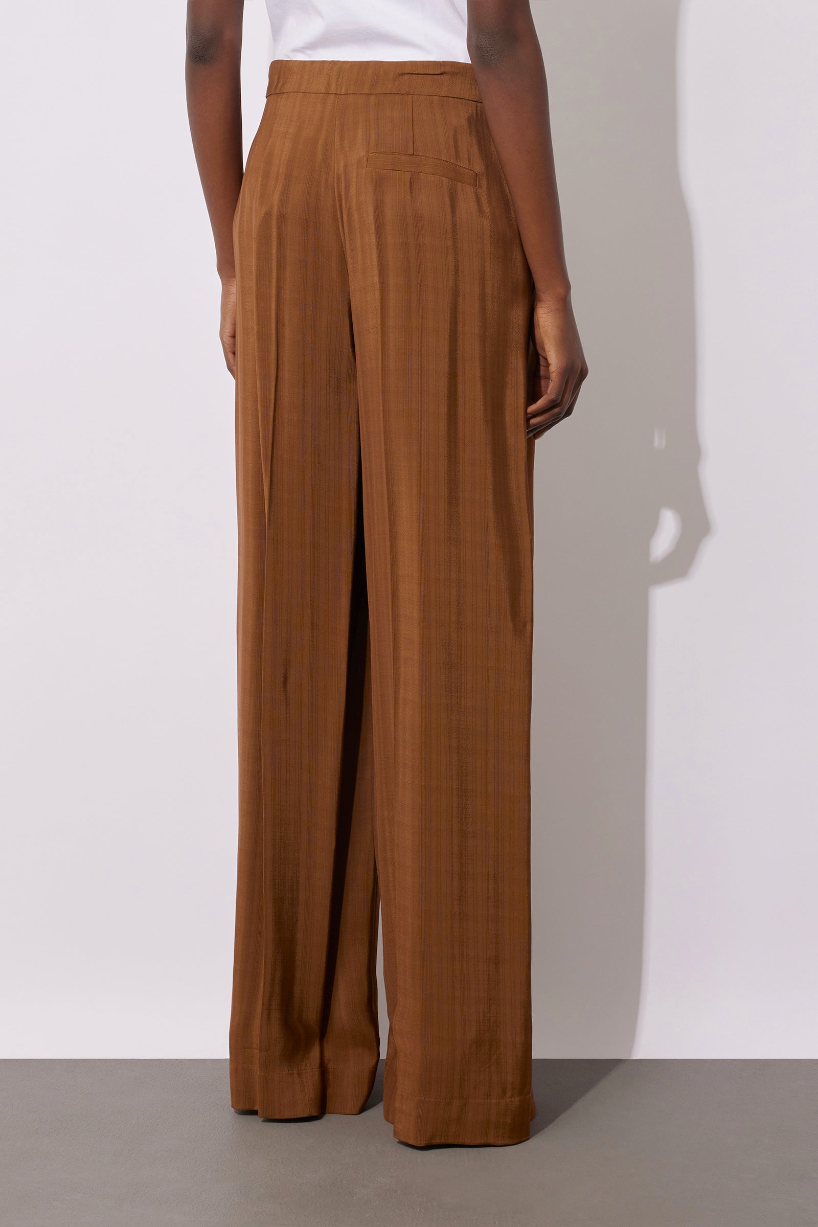 ARMOURED VISCOSE HIGH-WAISTED TROUSERS
