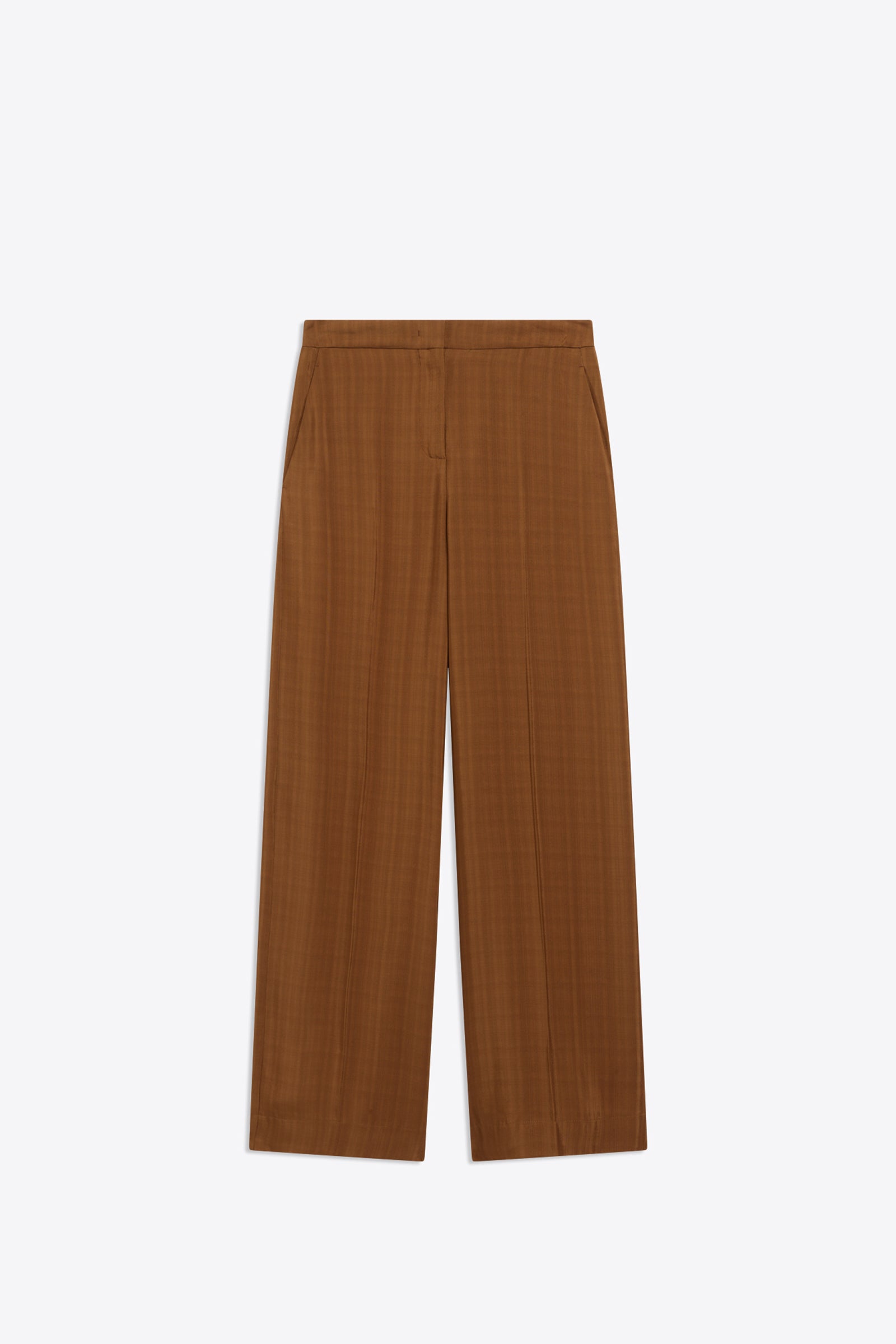 ARMOURED VISCOSE HIGH-WAISTED TROUSERS