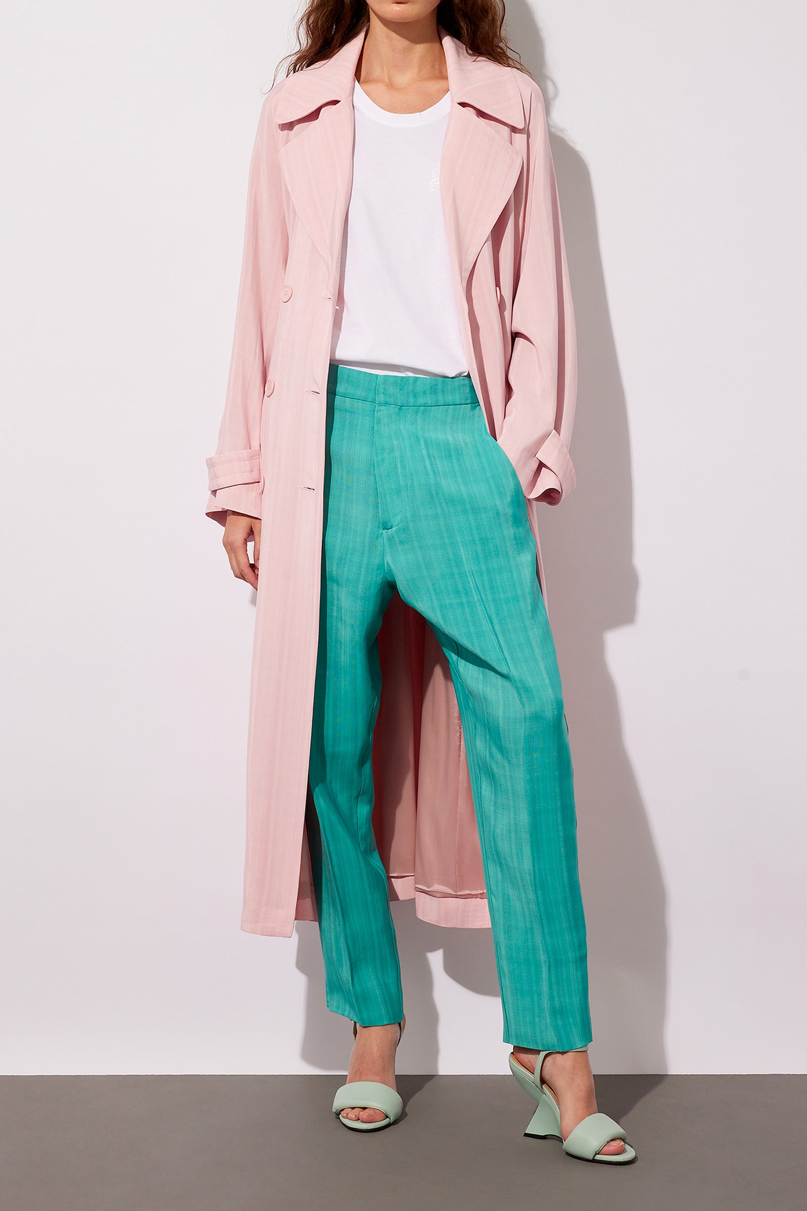 ARMOURED VISCOSE STRAIGHT LEG TROUSERS