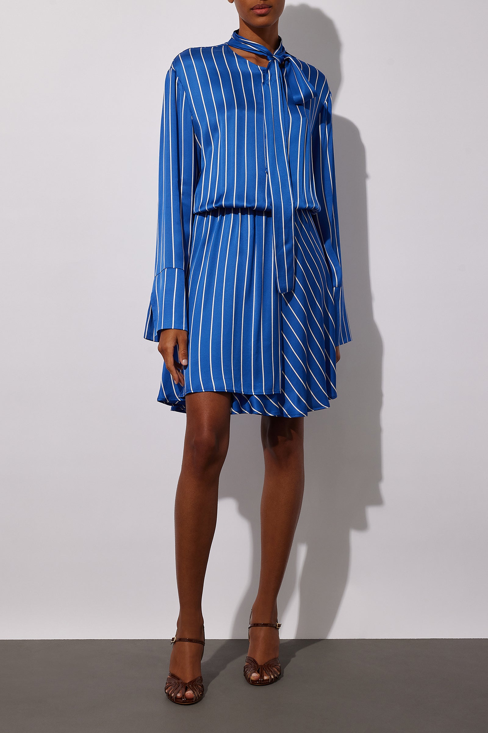 LIGHT SATIN PRINTED DRESS