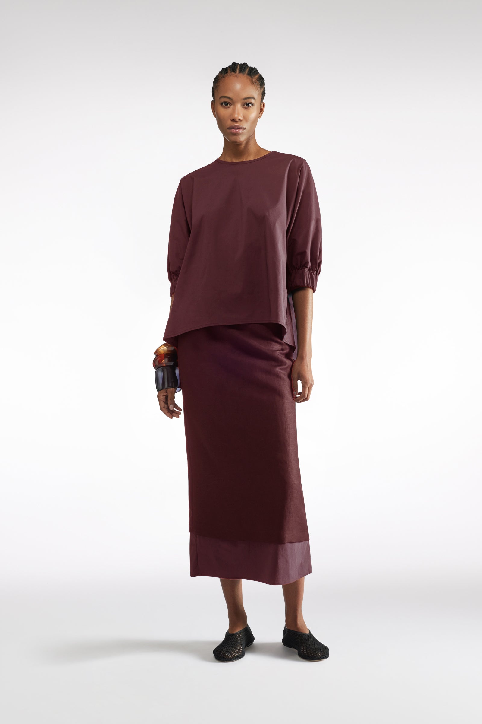 BLUSA CON POLSINI ARRICCIATI