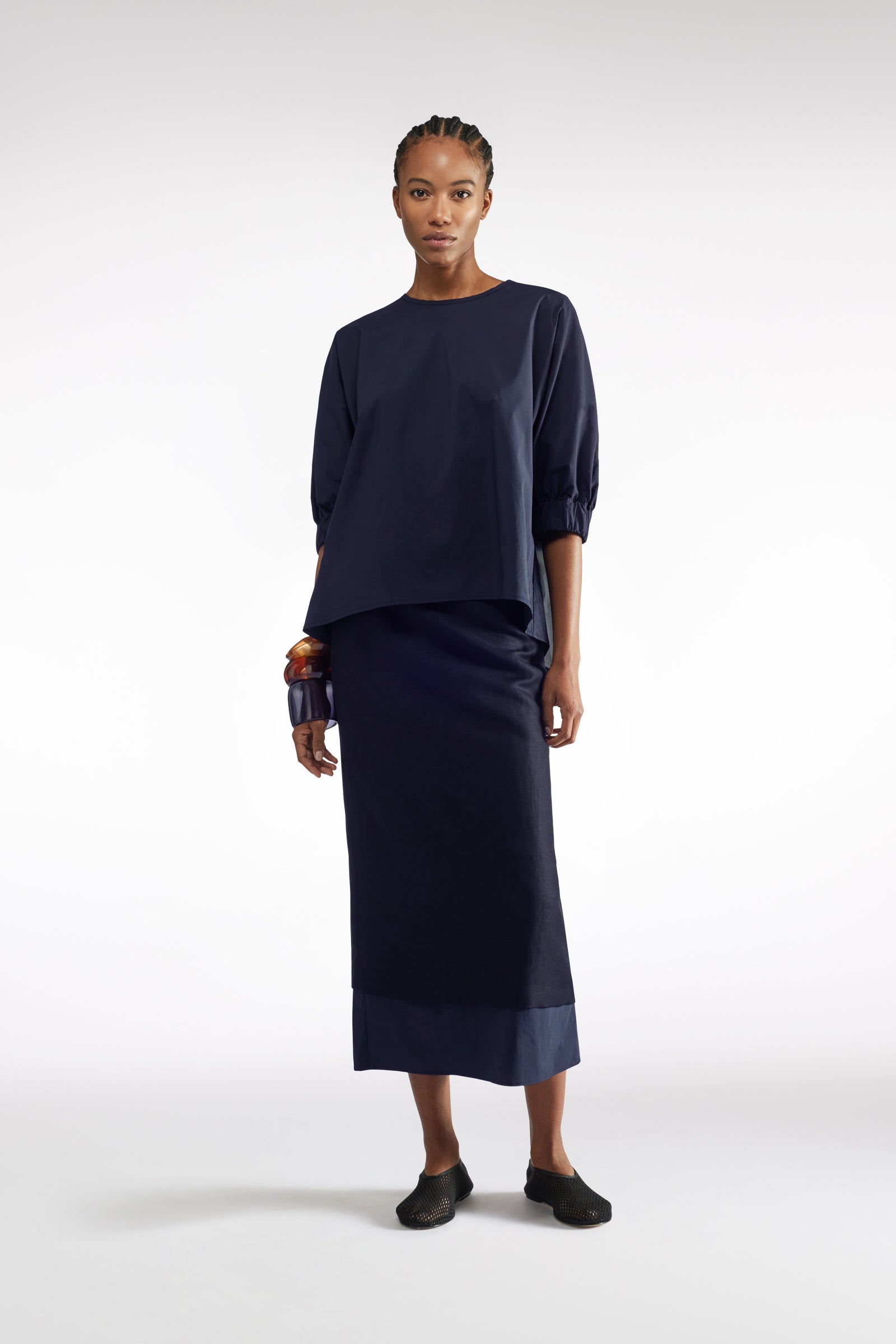 BLUSA CON POLSINI ARRICCIATI