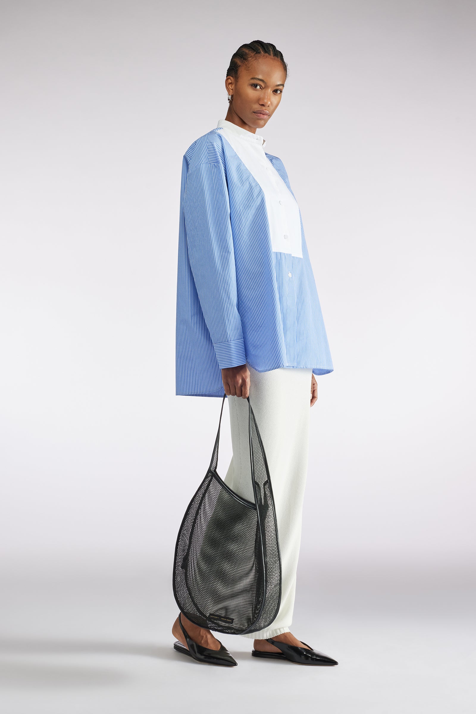 CAMICIA PLASTRON A RIGHE