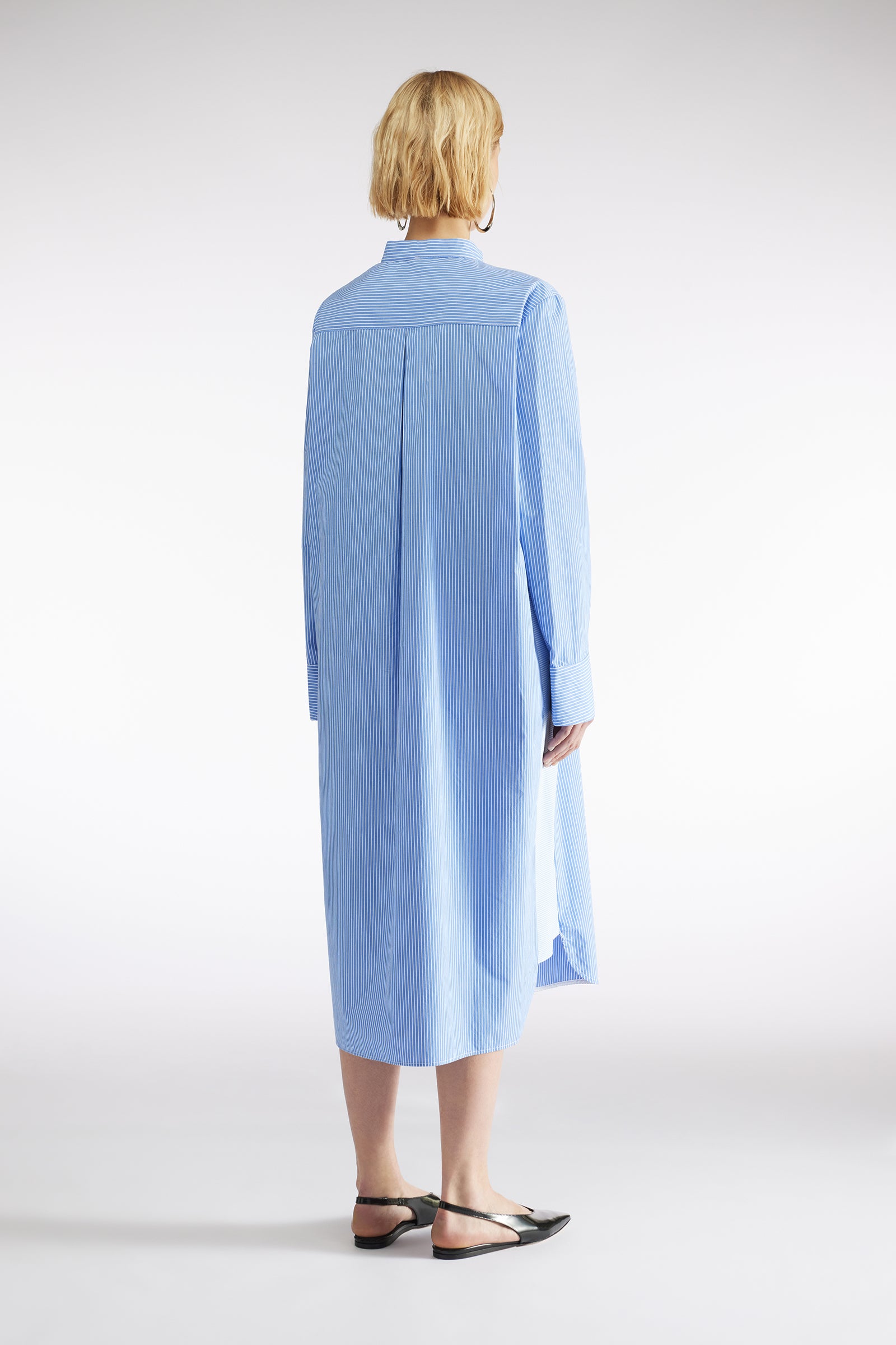 MIXED STRIPED SHIRT DRESS