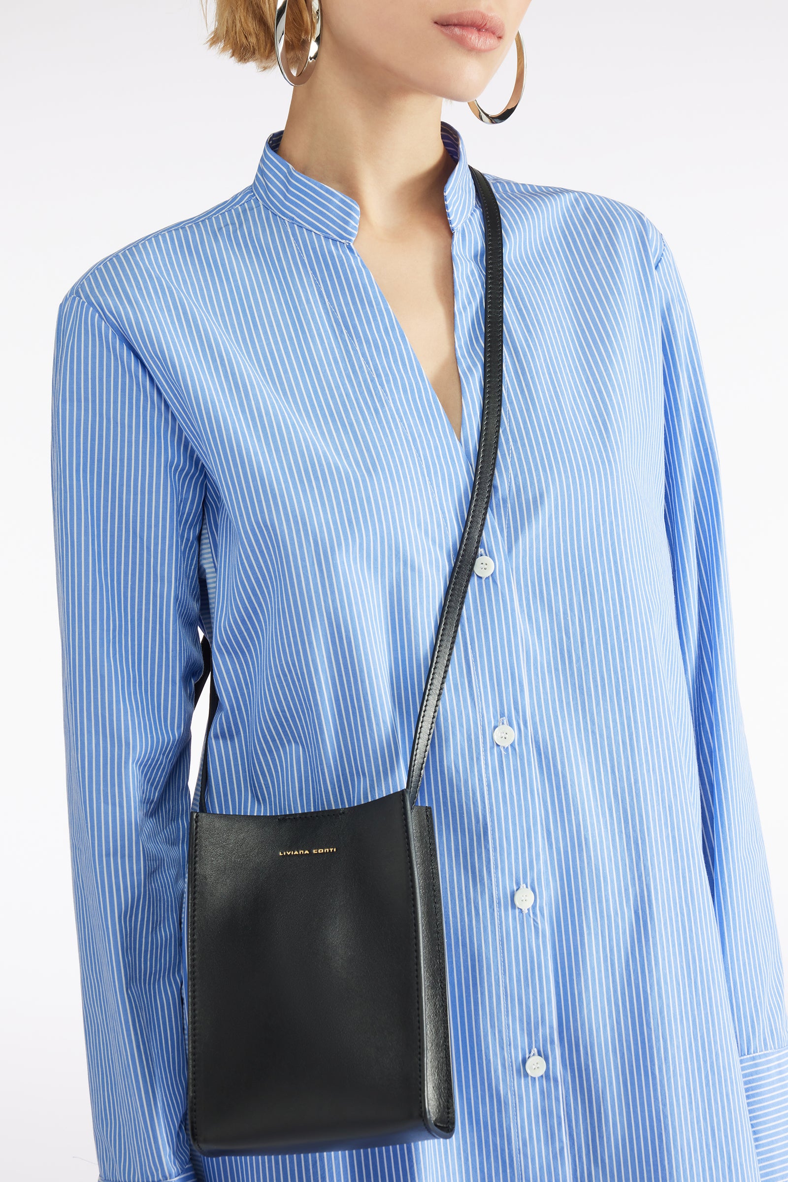 MIXED STRIPED SHIRT DRESS