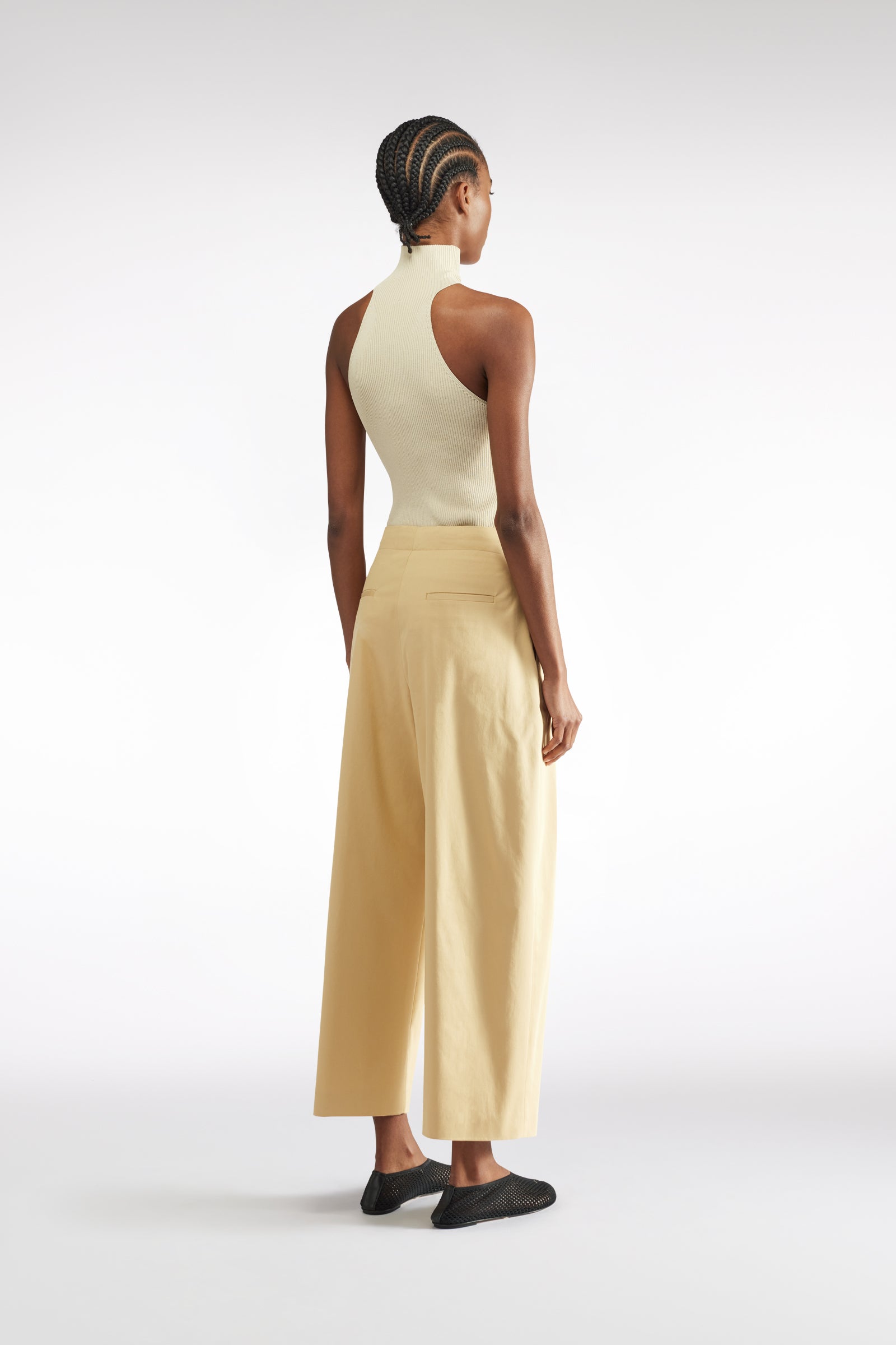 PANTALONE CROP GABARDINA LANA