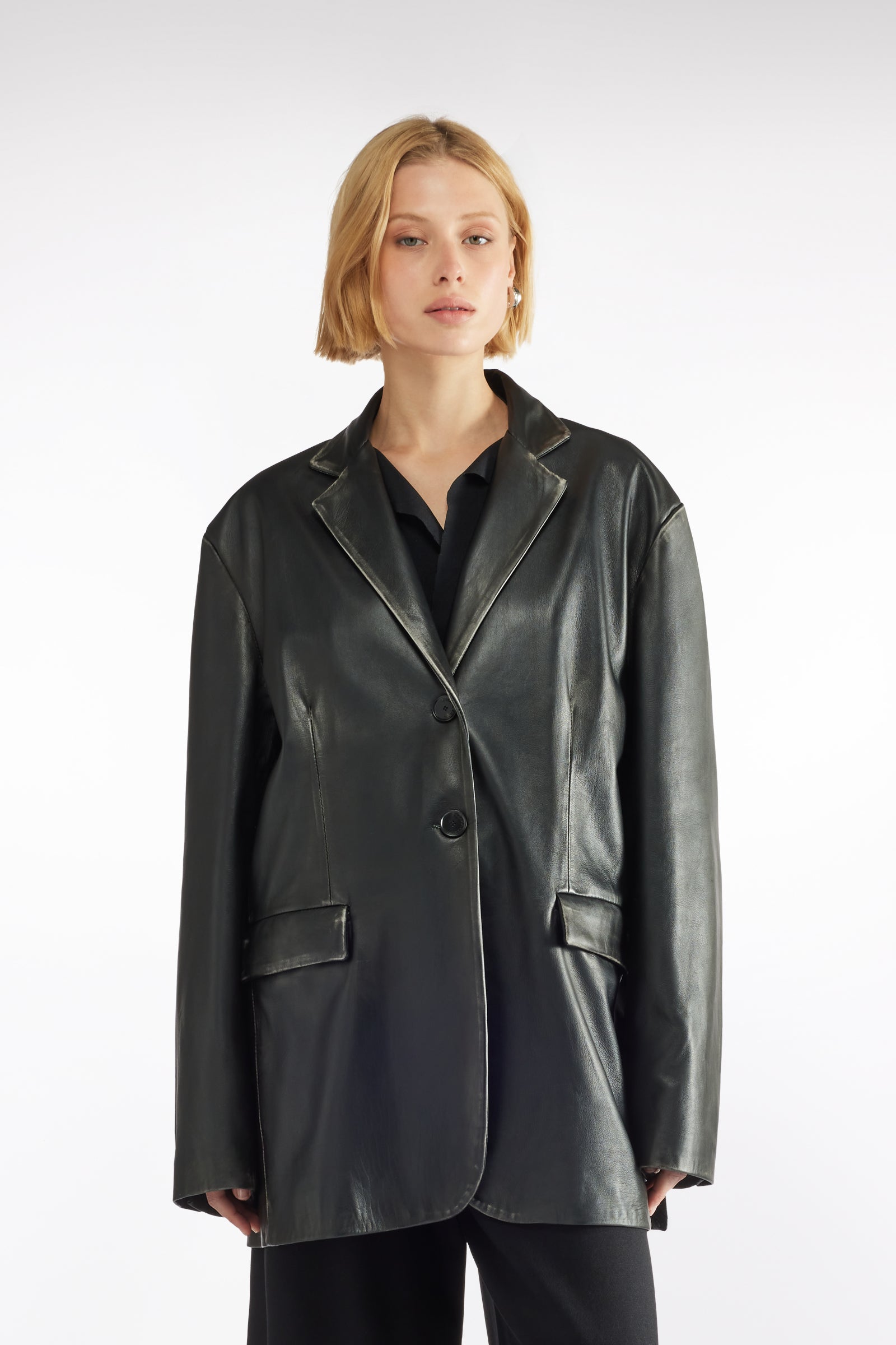 BLAZER IN VERA PELLE