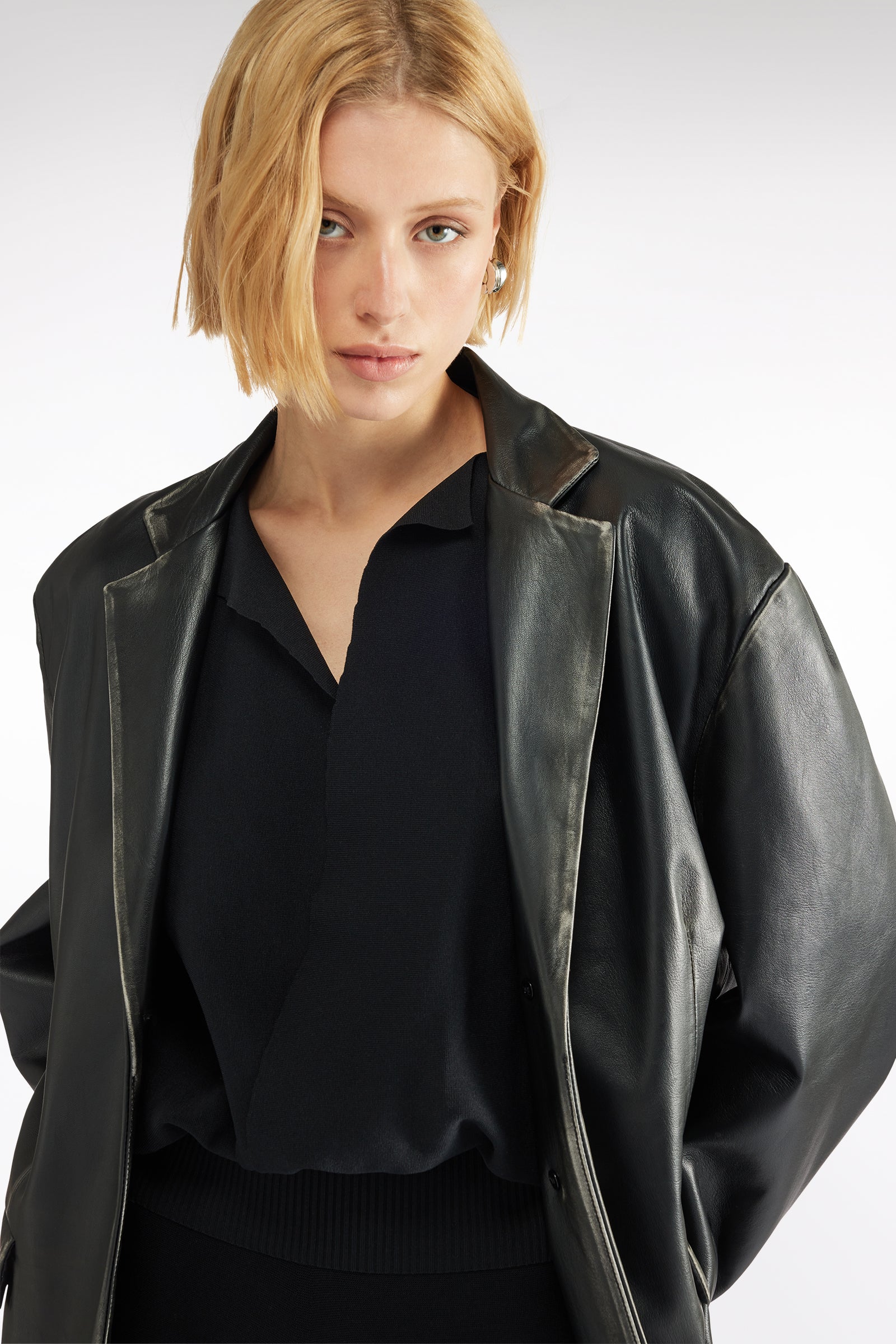 BLAZER IN VERA PELLE