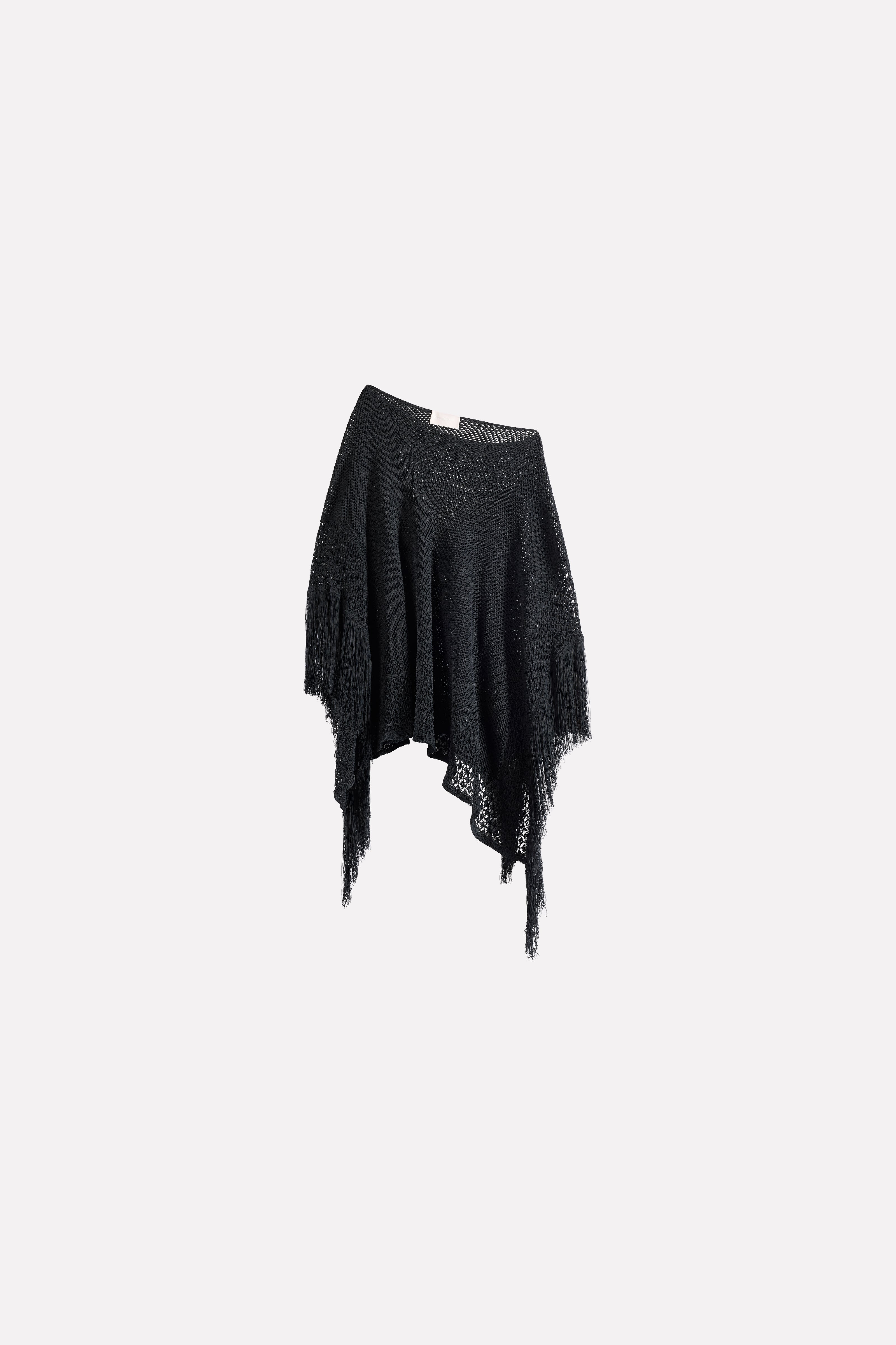 FRINGED MAXI PONCHO