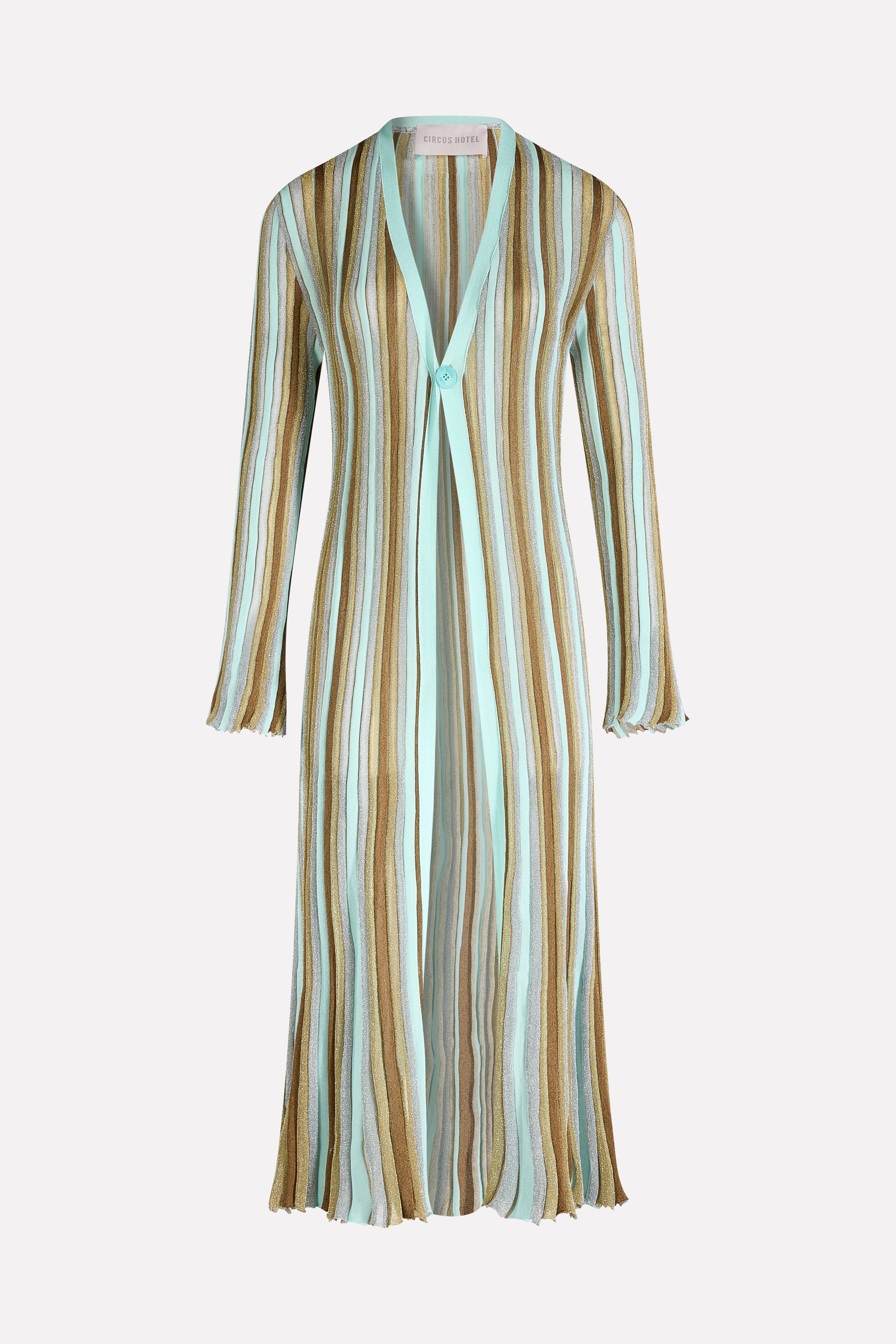 CARDIGAN LUNGO RIGHE INTARSIO