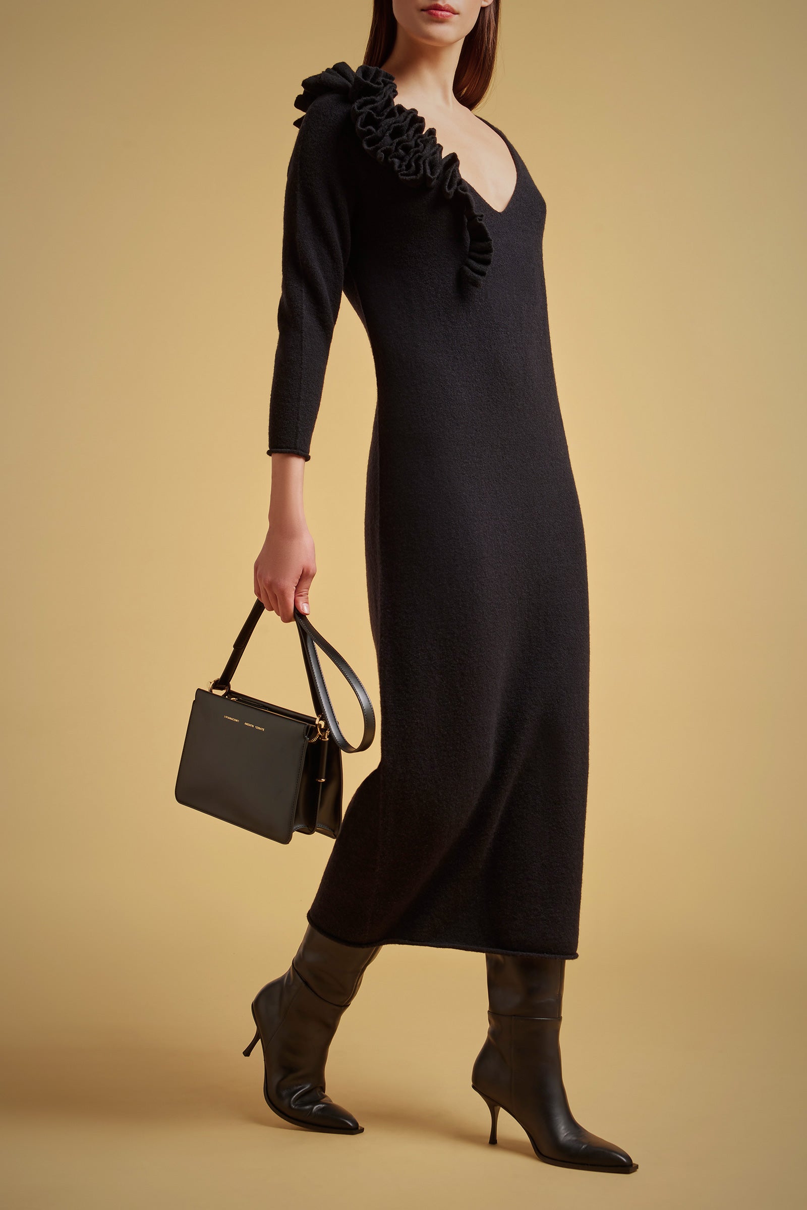 ABITO ROUCHES LANA-CASHMERE