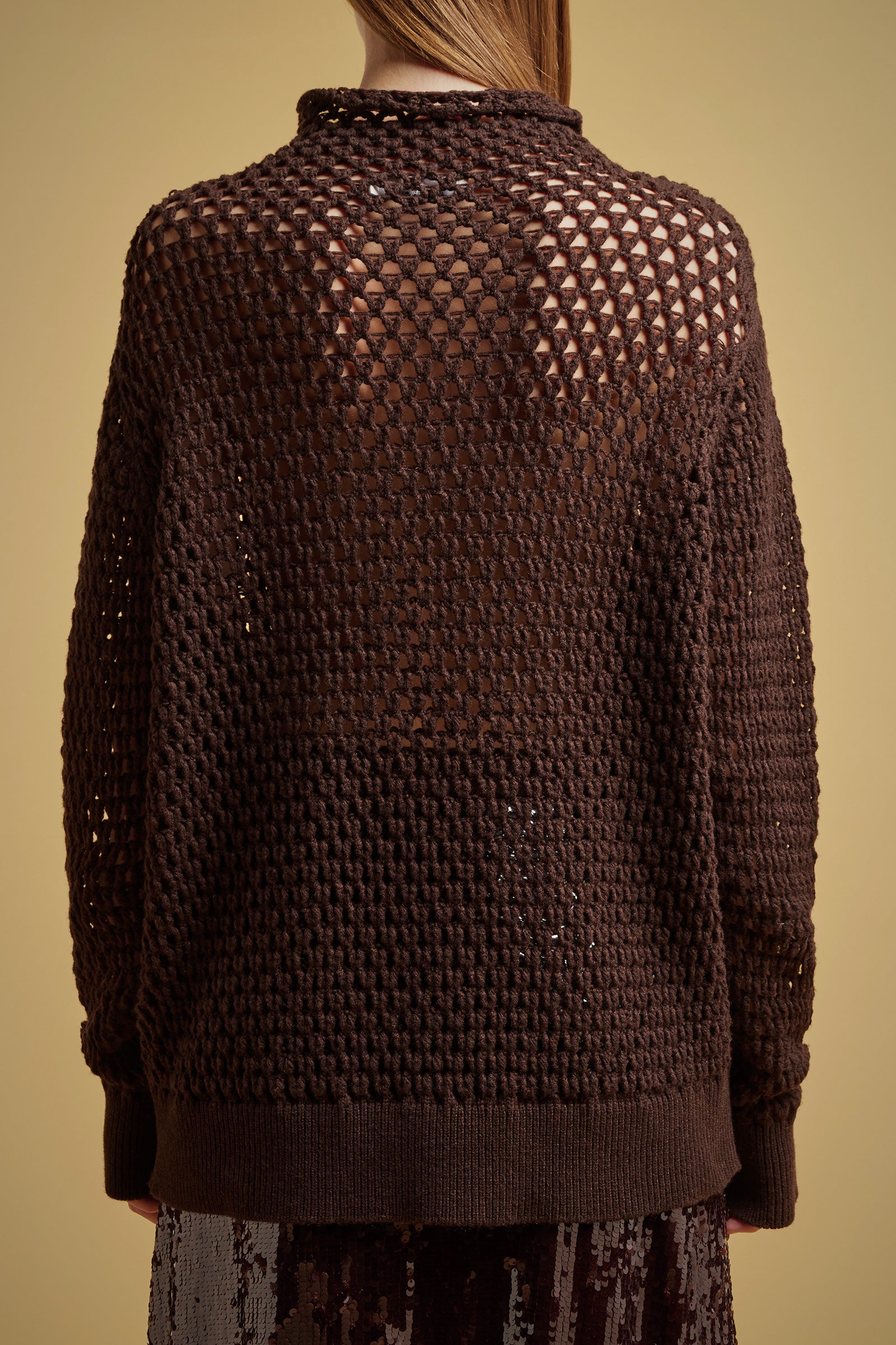 MAGLIA CROCHET RETE CASHMERE RICICLATO