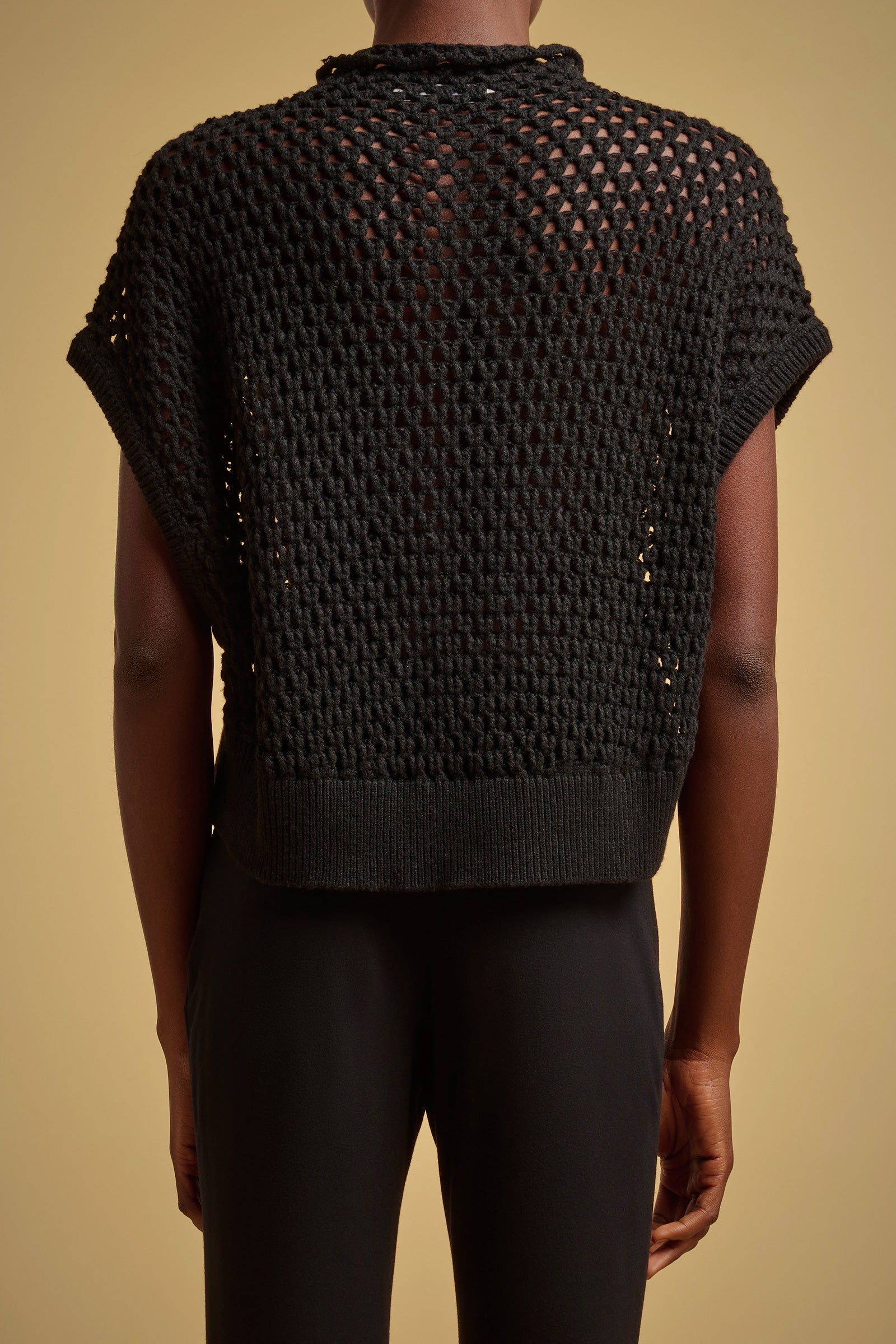 GILET CROCHET CASHMERE RICICLATO