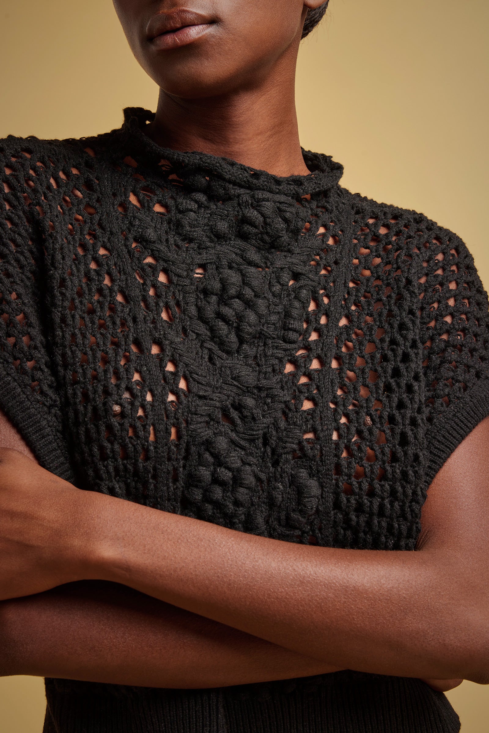 GILET CROCHET CASHMERE RICICLATO