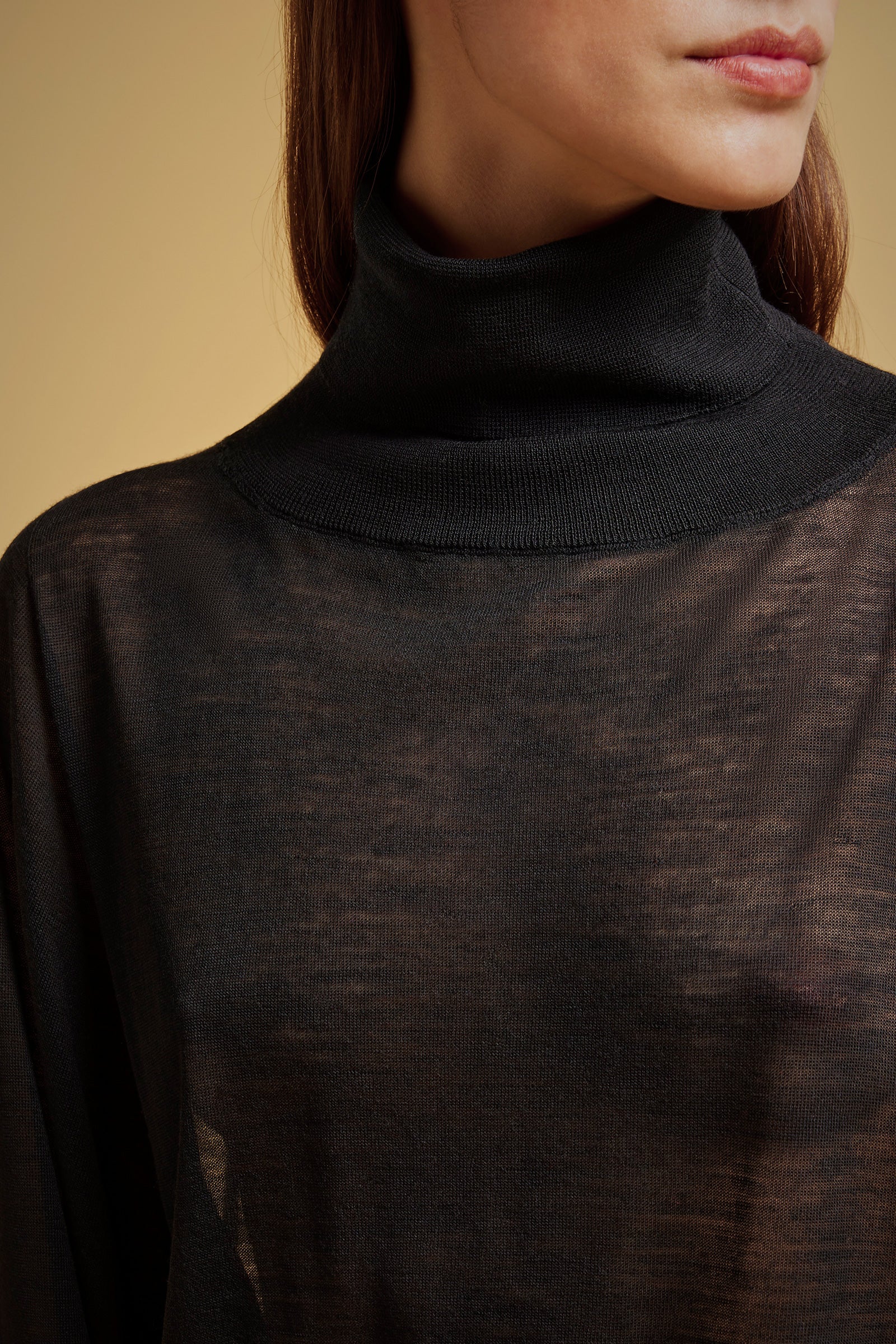 MAGLIA COLLO ALTO LANA-SETA