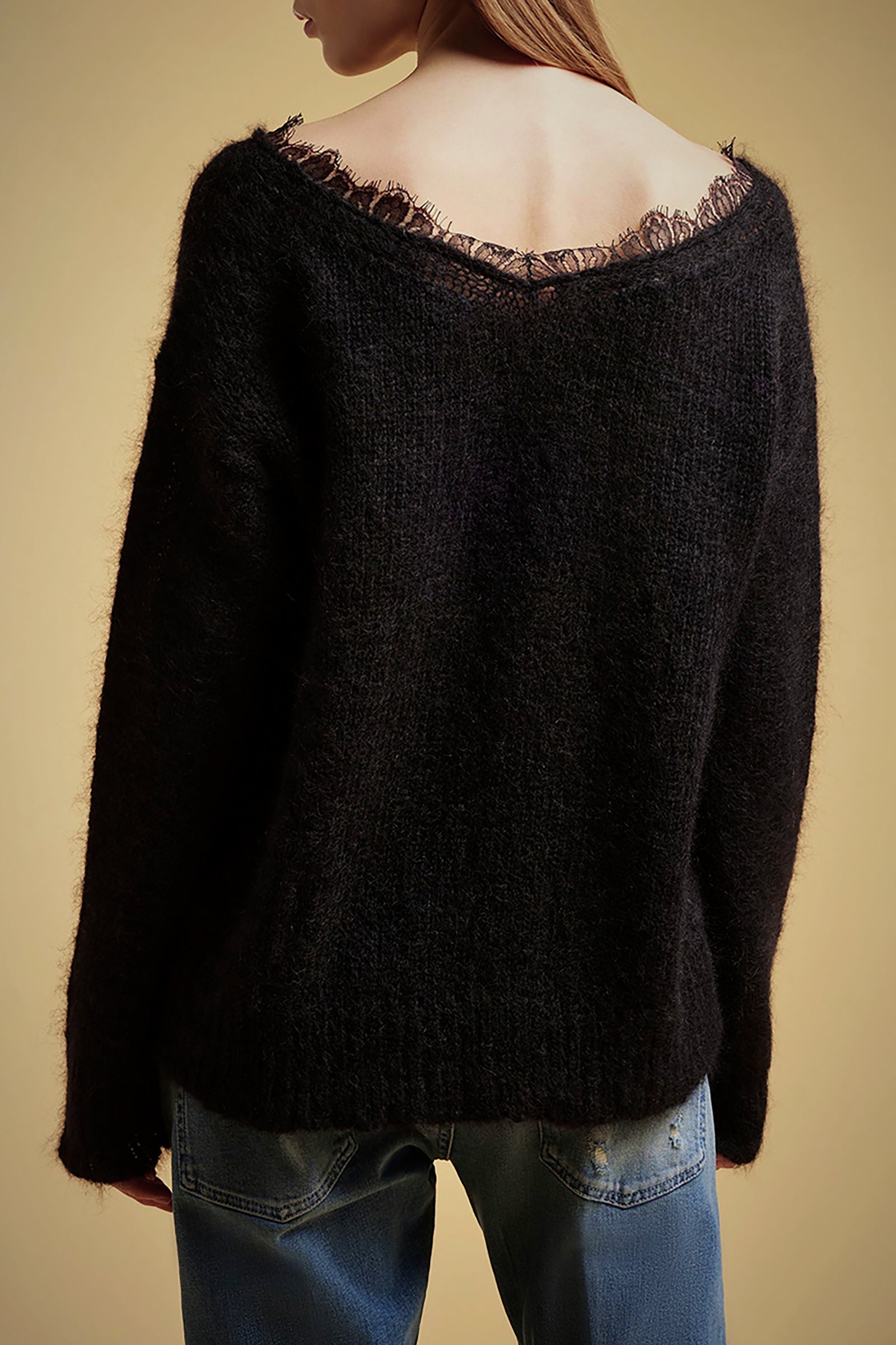 MAGLIA MOHAIR BORDO PIZZO