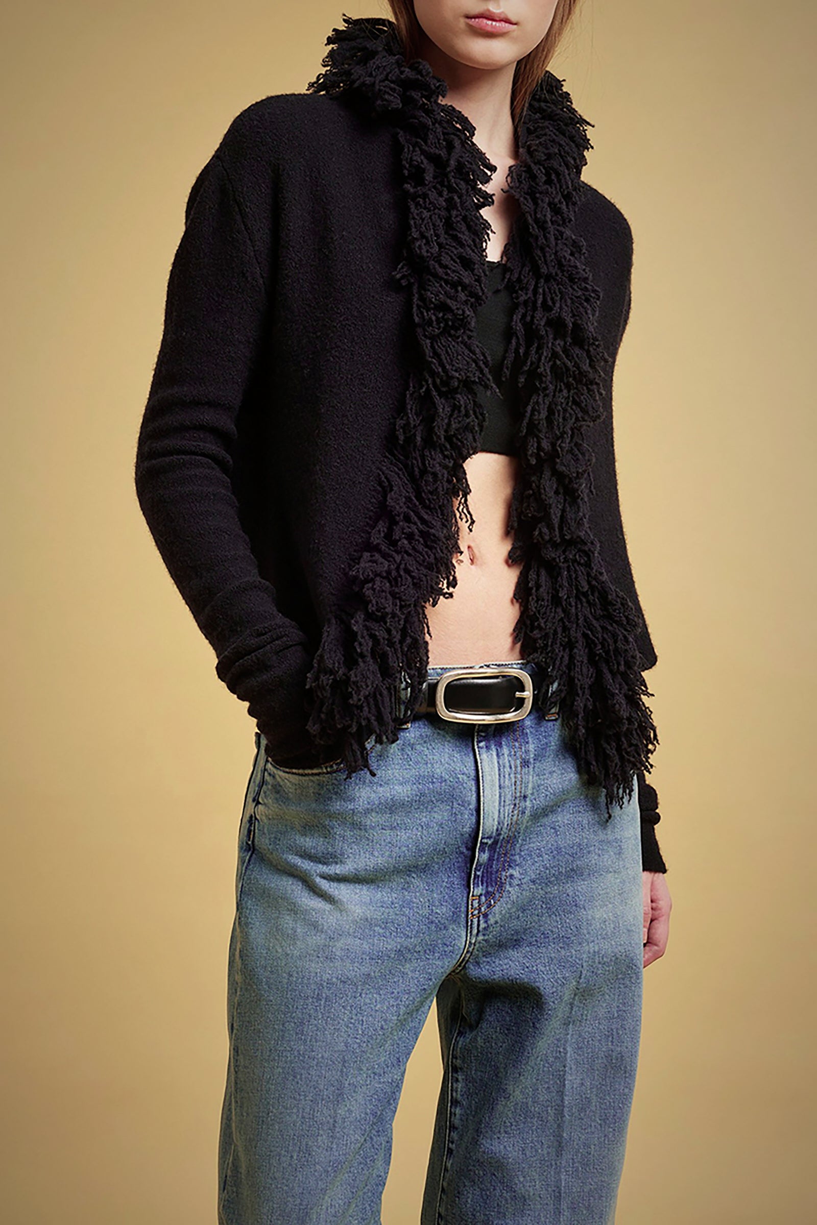 CARDIGAN LANA-CASHMERE FRANGE BORDI