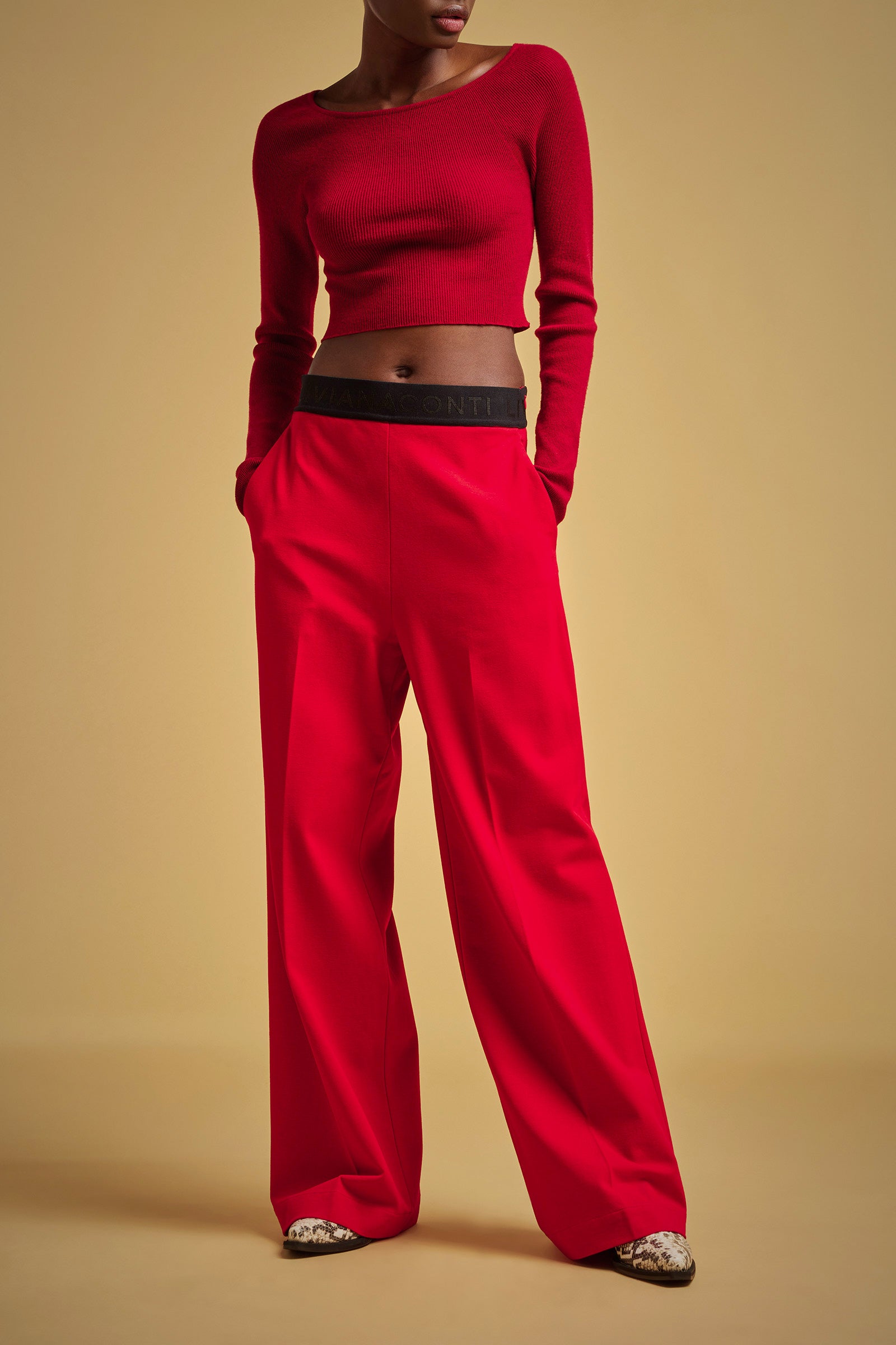 MILANO STITCH PALAZZO TROUSERS